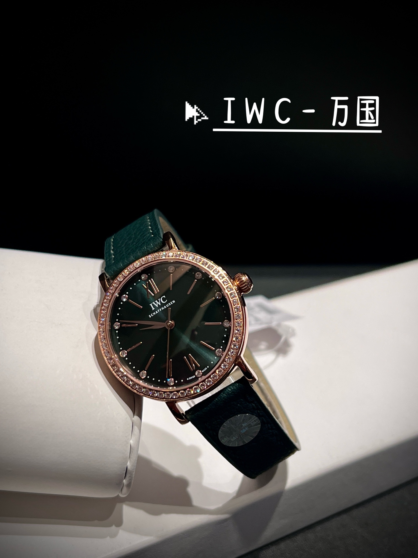 アイダブリューシー ポートフィノ ダイヤモンド ウォッチ ブラウンレザー 34mm 画像 6