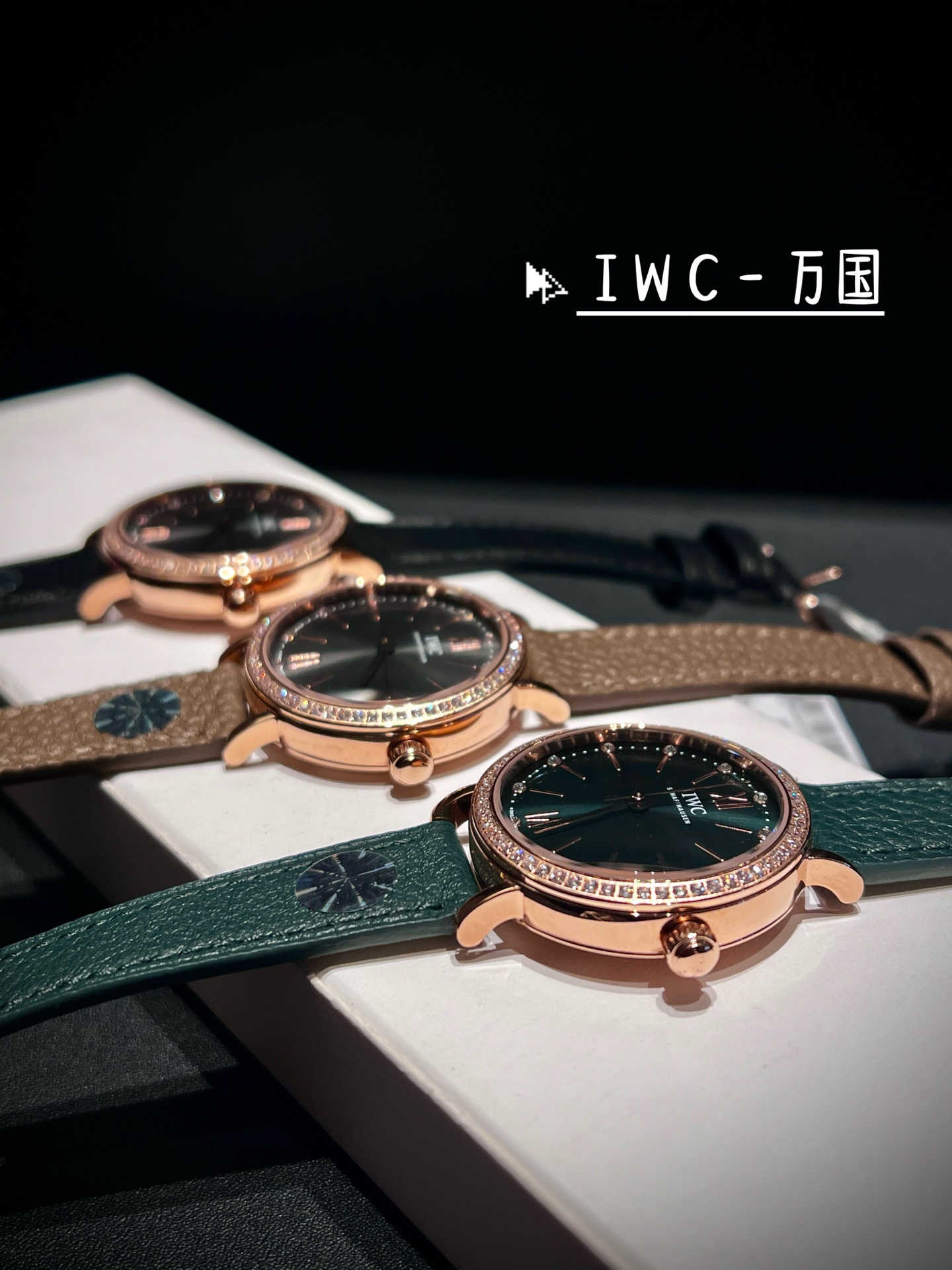 アイダブリューシー ポートフィノ ダイヤモンド ウォッチ ブラウンレザー 34mm 画像 8