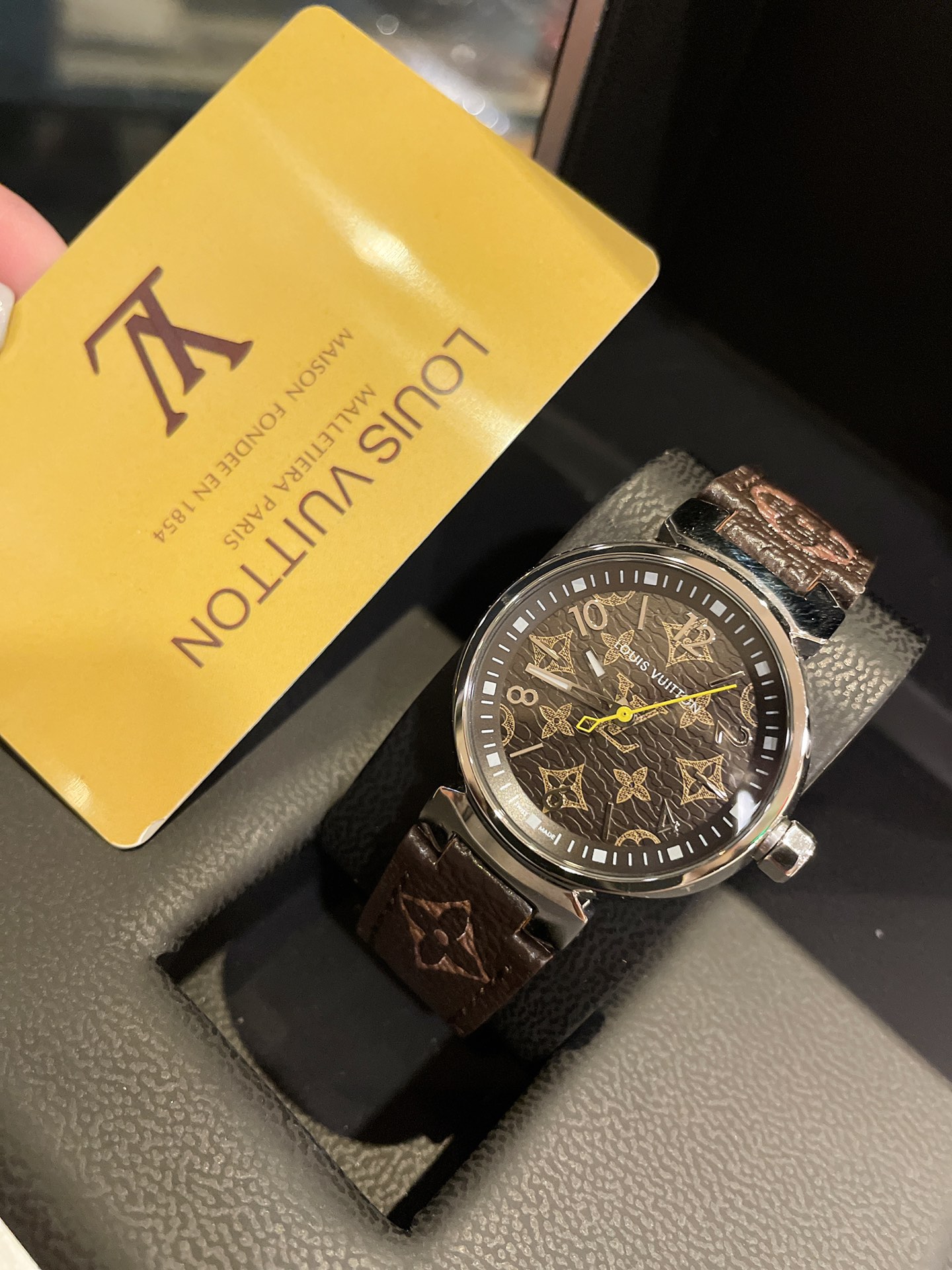 ルイ ヴィトン Monogram ウォッチ ブラウン ストラップ ゴールド ケース 画像 6