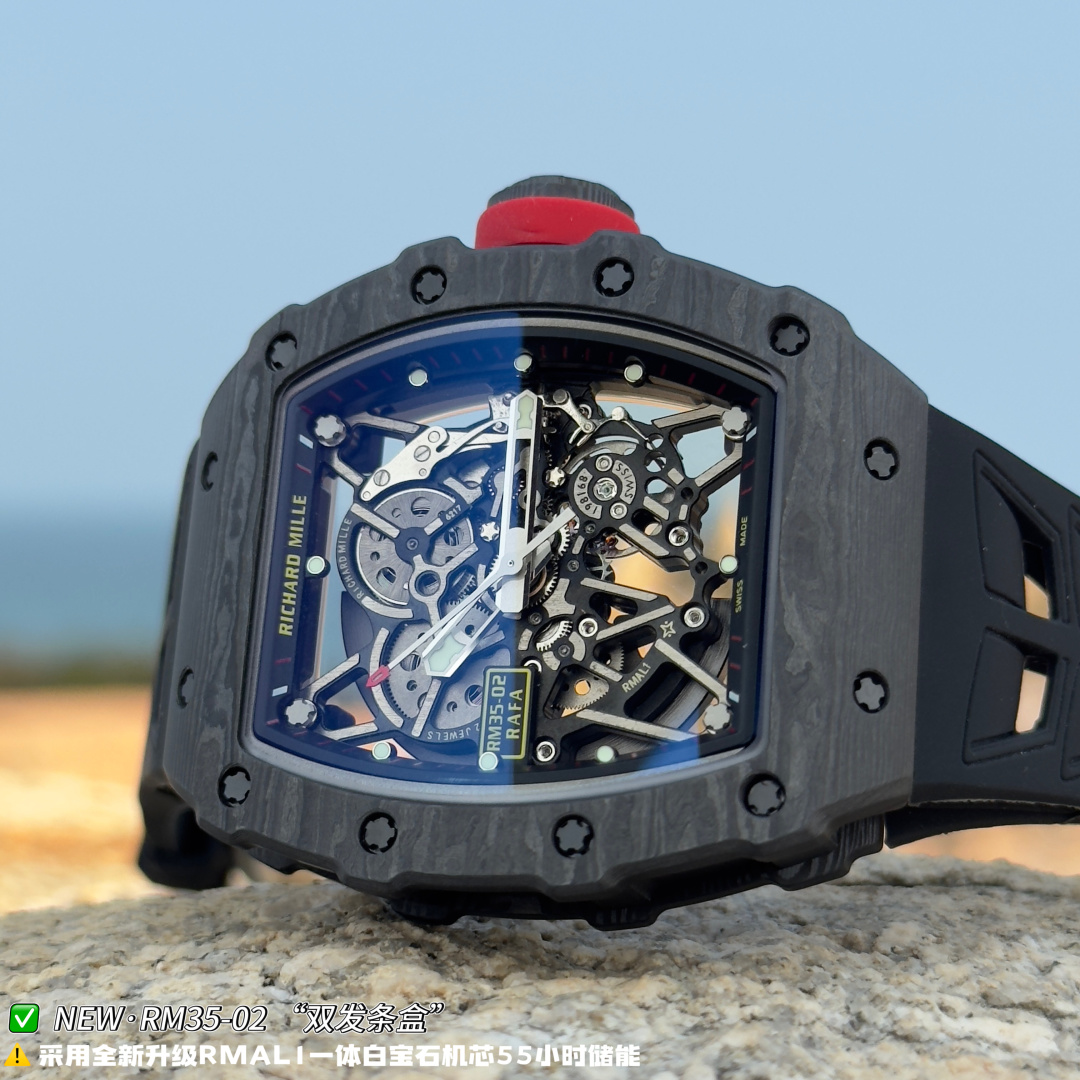 リシャール ミル RM35-02 カーボン オープンワーク ウォッチ ブラック 詳細画像 1