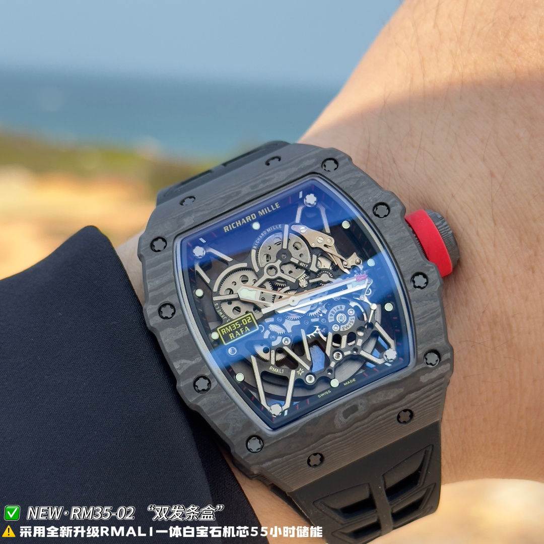 リシャール ミル RM35-02 カーボン オープンワーク ウォッチ ブラック 画像 6