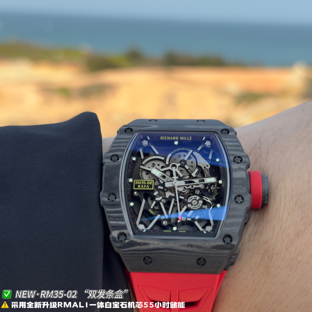 リシャール ミル RM35-02 カーボン オープンワーク ウォッチ Red ストラップ 画像 5
