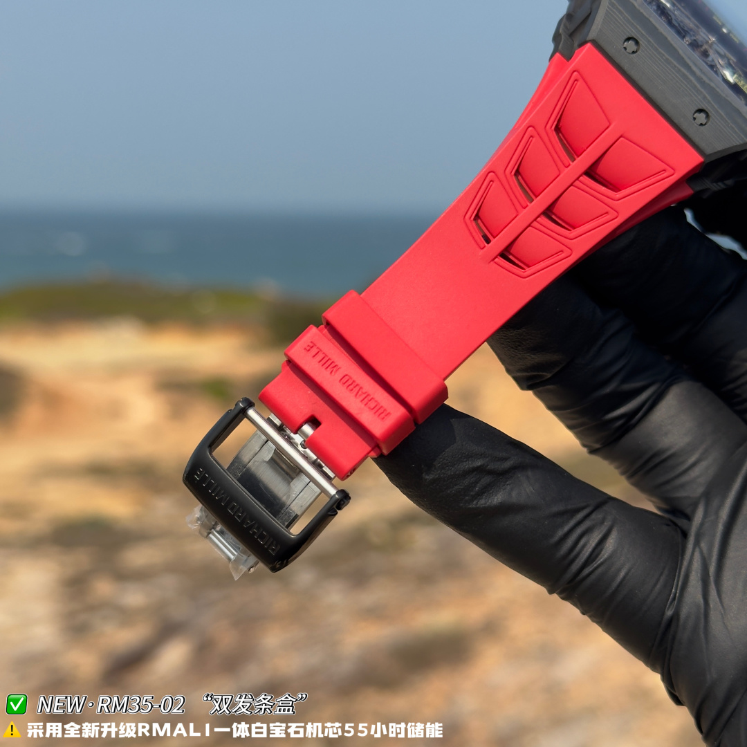 リシャール ミル RM35-02 カーボン オープンワーク ウォッチ Red ストラップ 画像 9