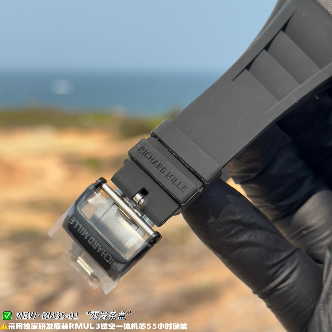リシャール ミル RM35-01 カーボン オープンワーク ウォッチ ブラック ストラップ 画像 7