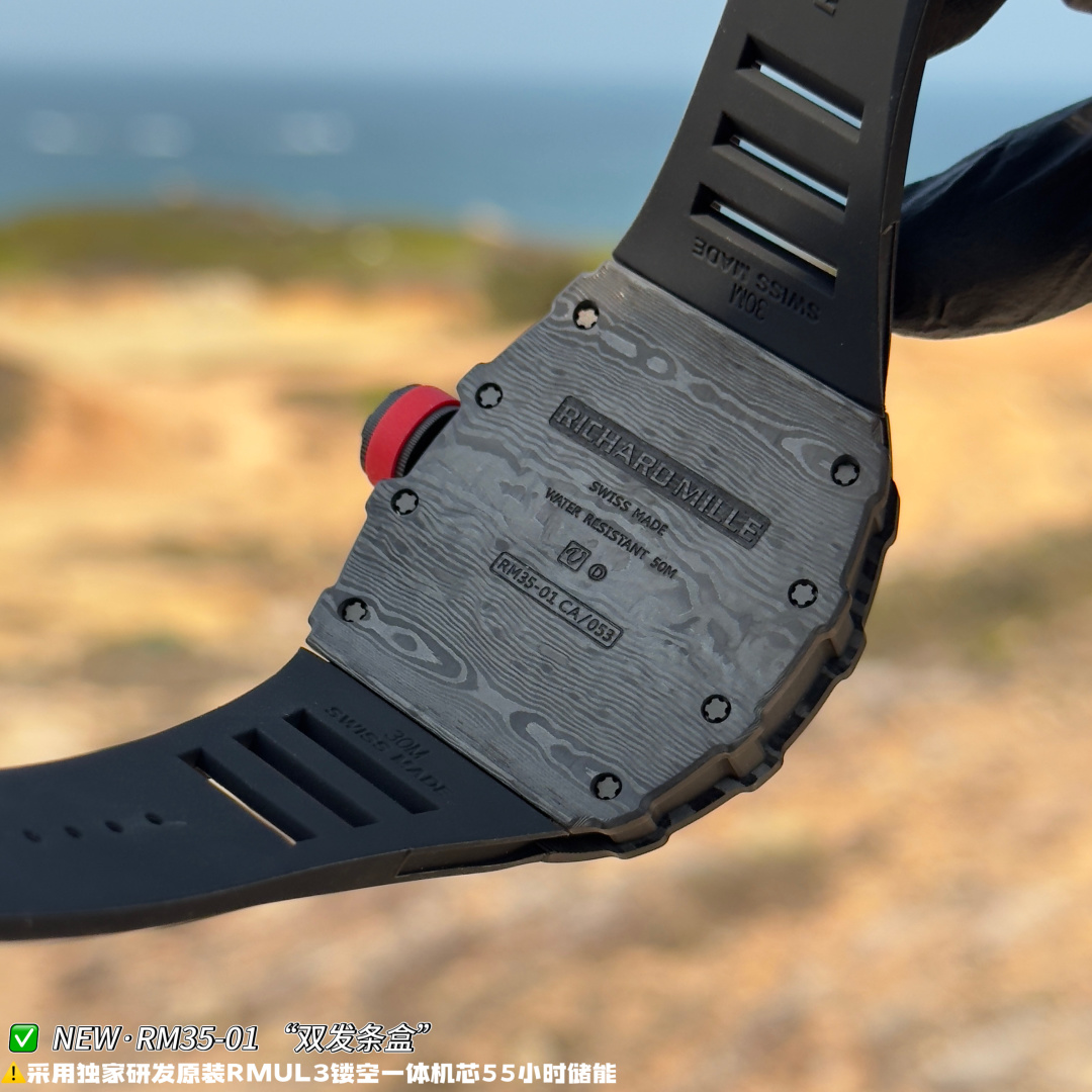 リシャール ミル RM35-01 カーボン オープンワーク ウォッチ ブラック ストラップ 画像 8