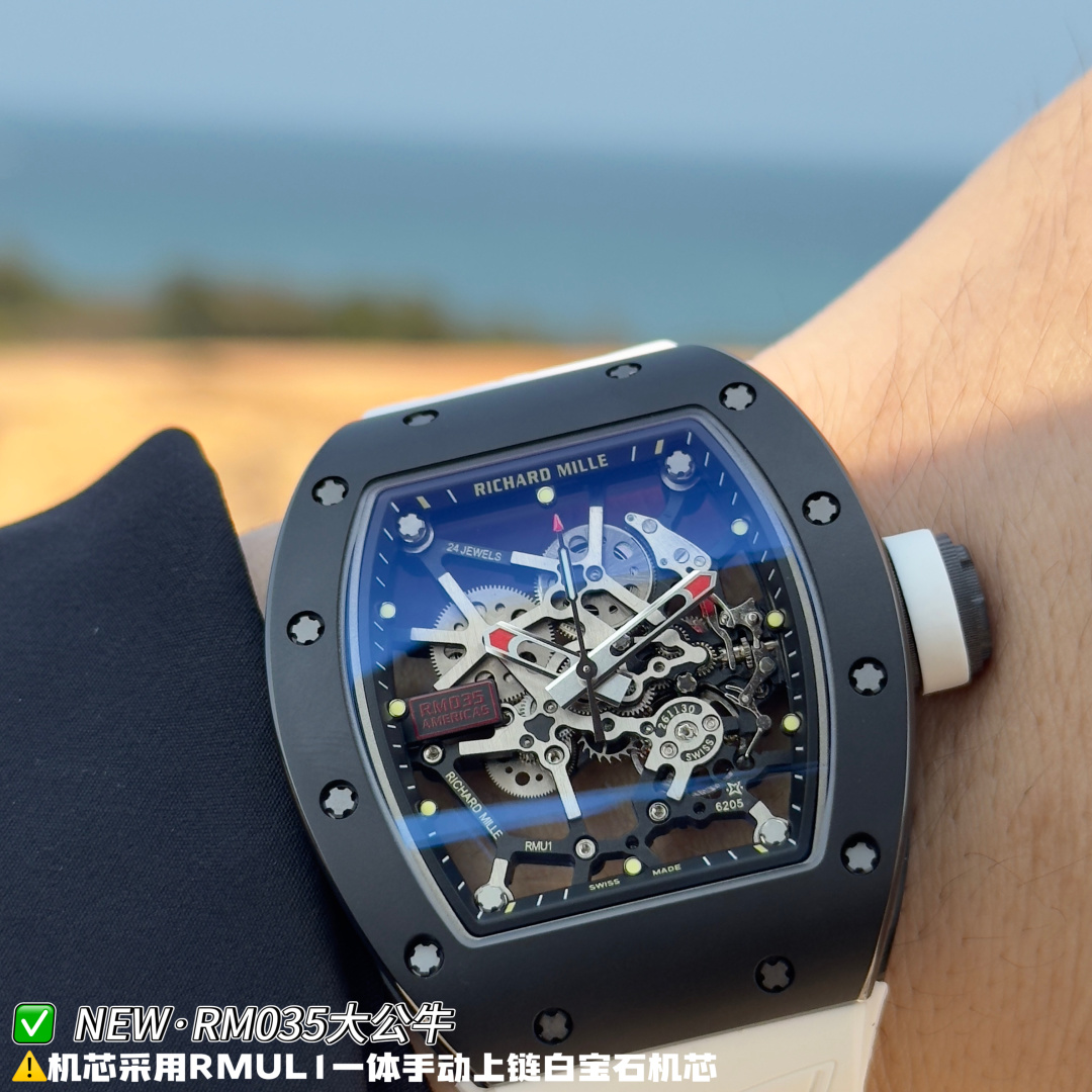 リシャール ミル RM035 カーボン カウプリント ウォッチ スケルトン ダイヤル 画像 6