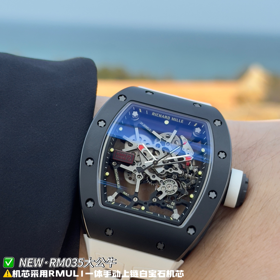 リシャール ミル RM035 カーボン カウプリント ウォッチ スケルトン ダイヤル 画像 7