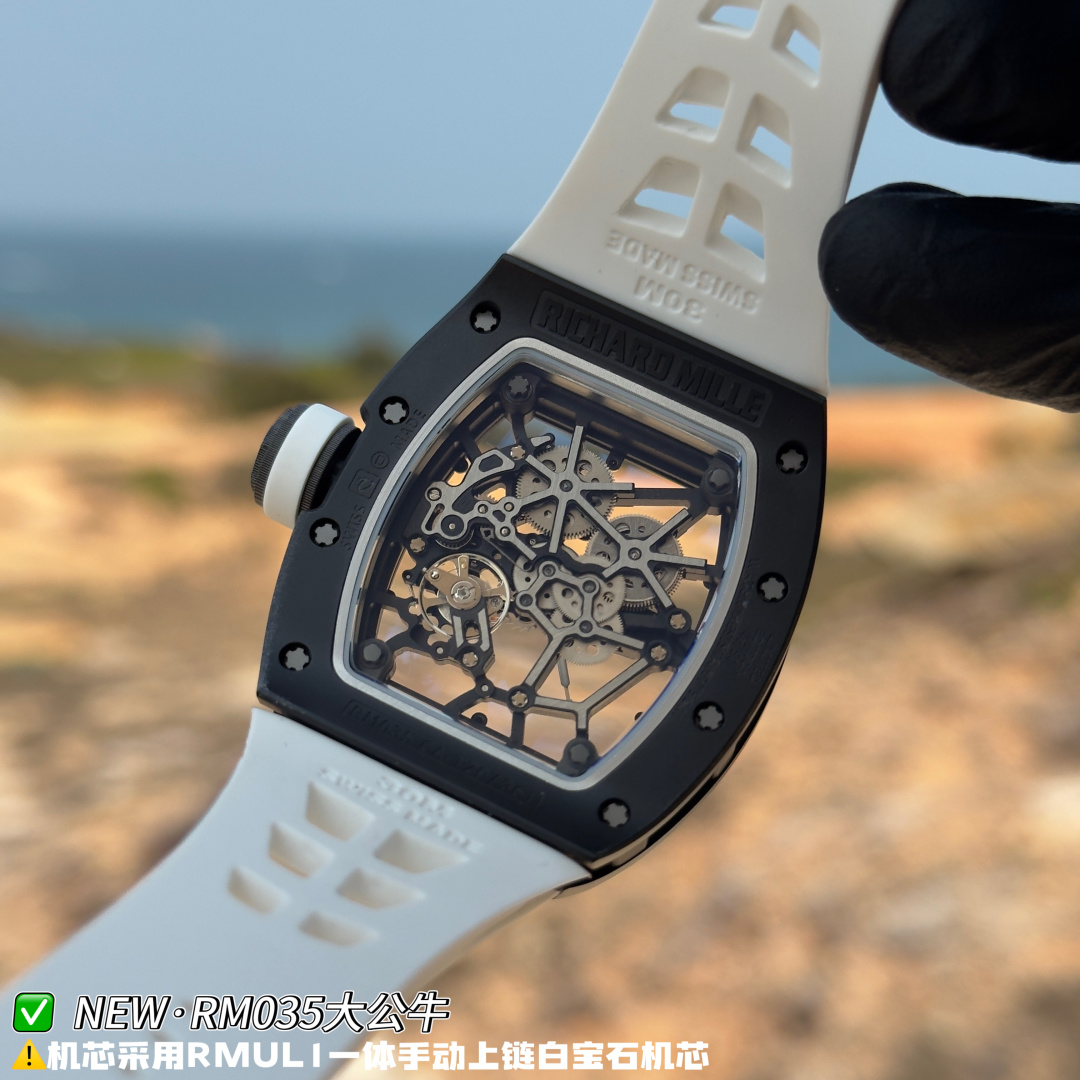 リシャール ミル RM035 カーボン カウプリント ウォッチ スケルトン ダイヤル 画像 8