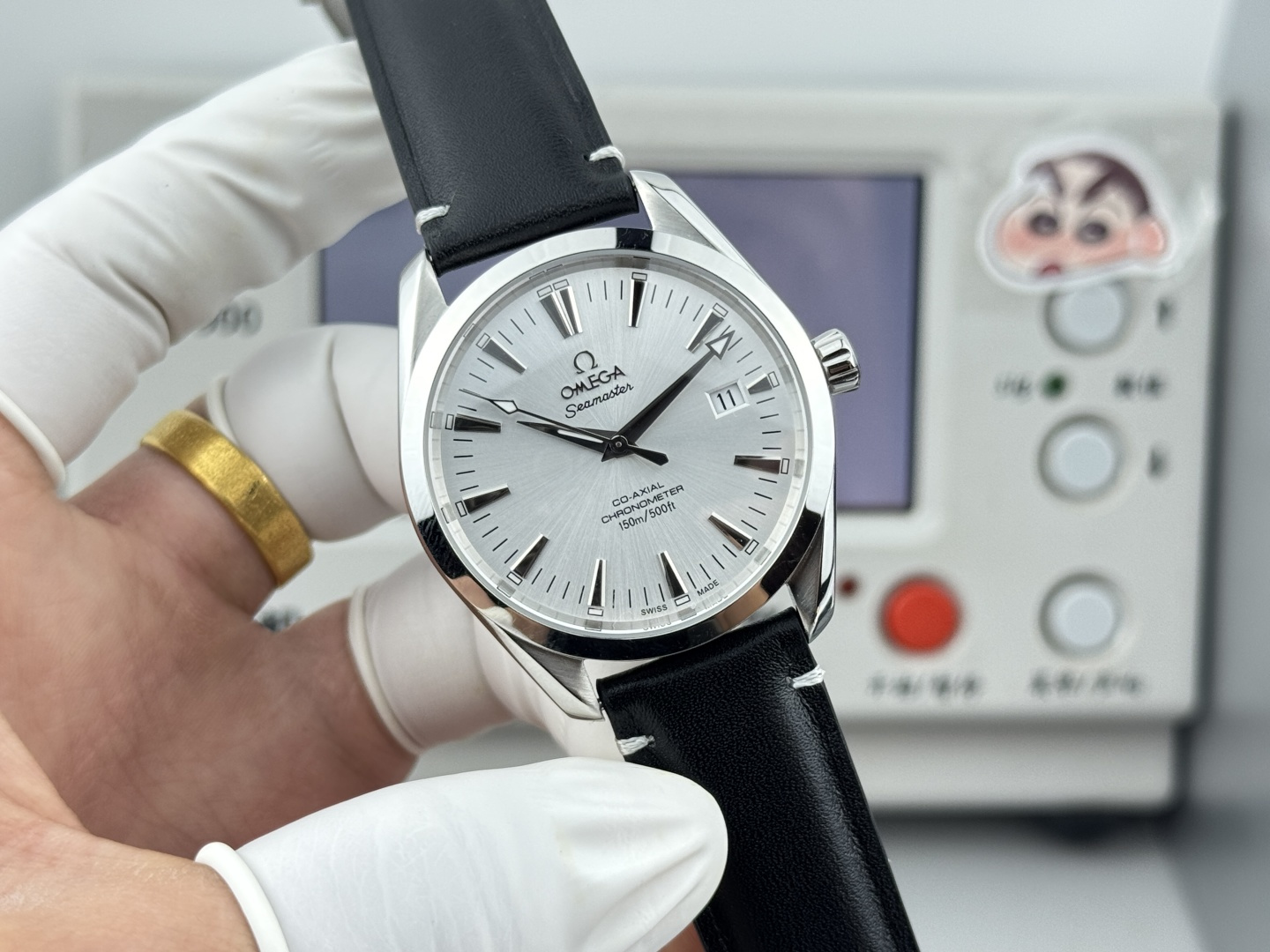 オメガ Seamaster Aqua Terra ウォッチ ホワイト ダイヤル ブラック ストラップ 詳細画像 1