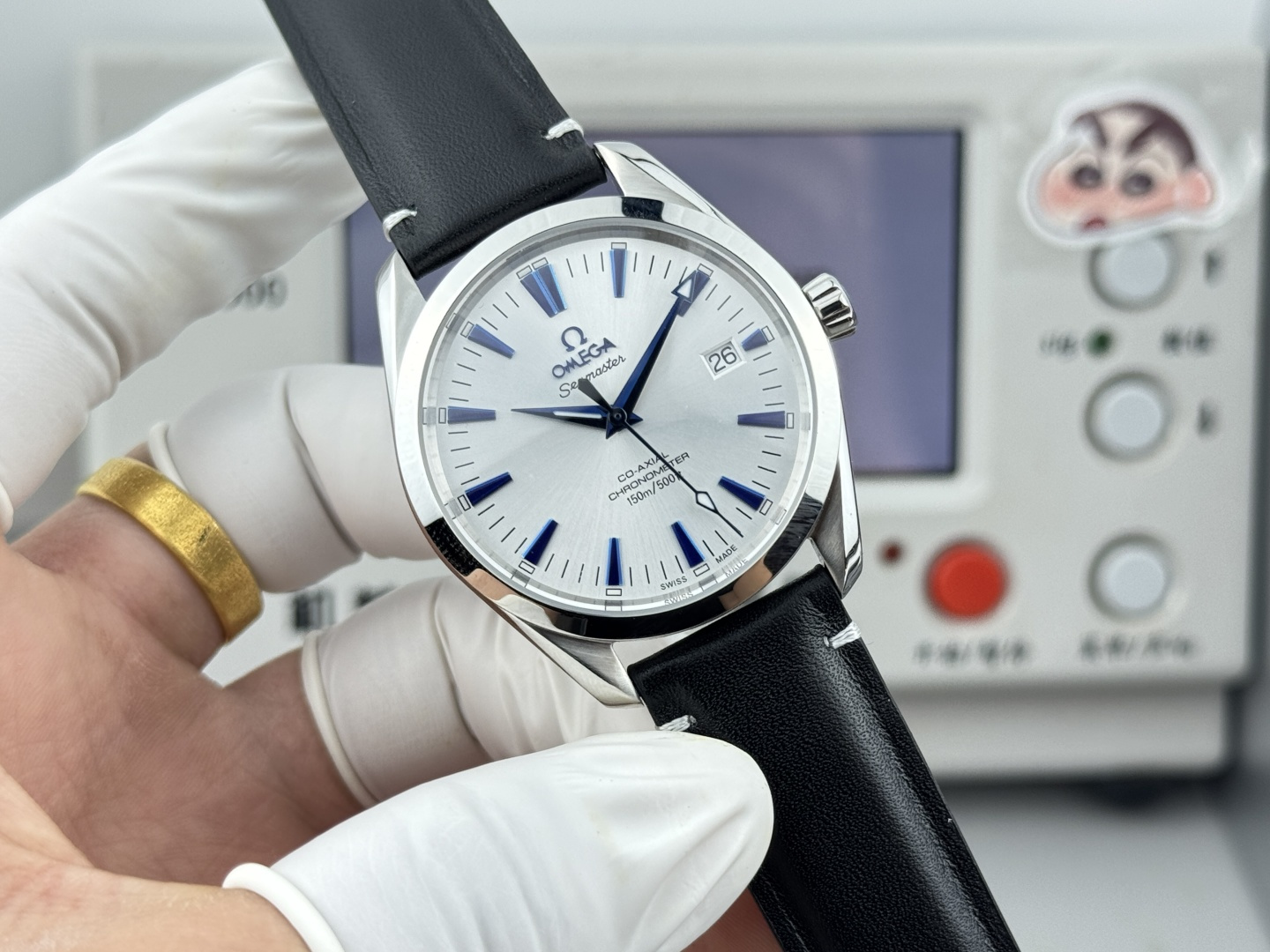 オメガ Seamaster Aqua Terra ウォッチ ホワイト Blue Hand 詳細画像 1