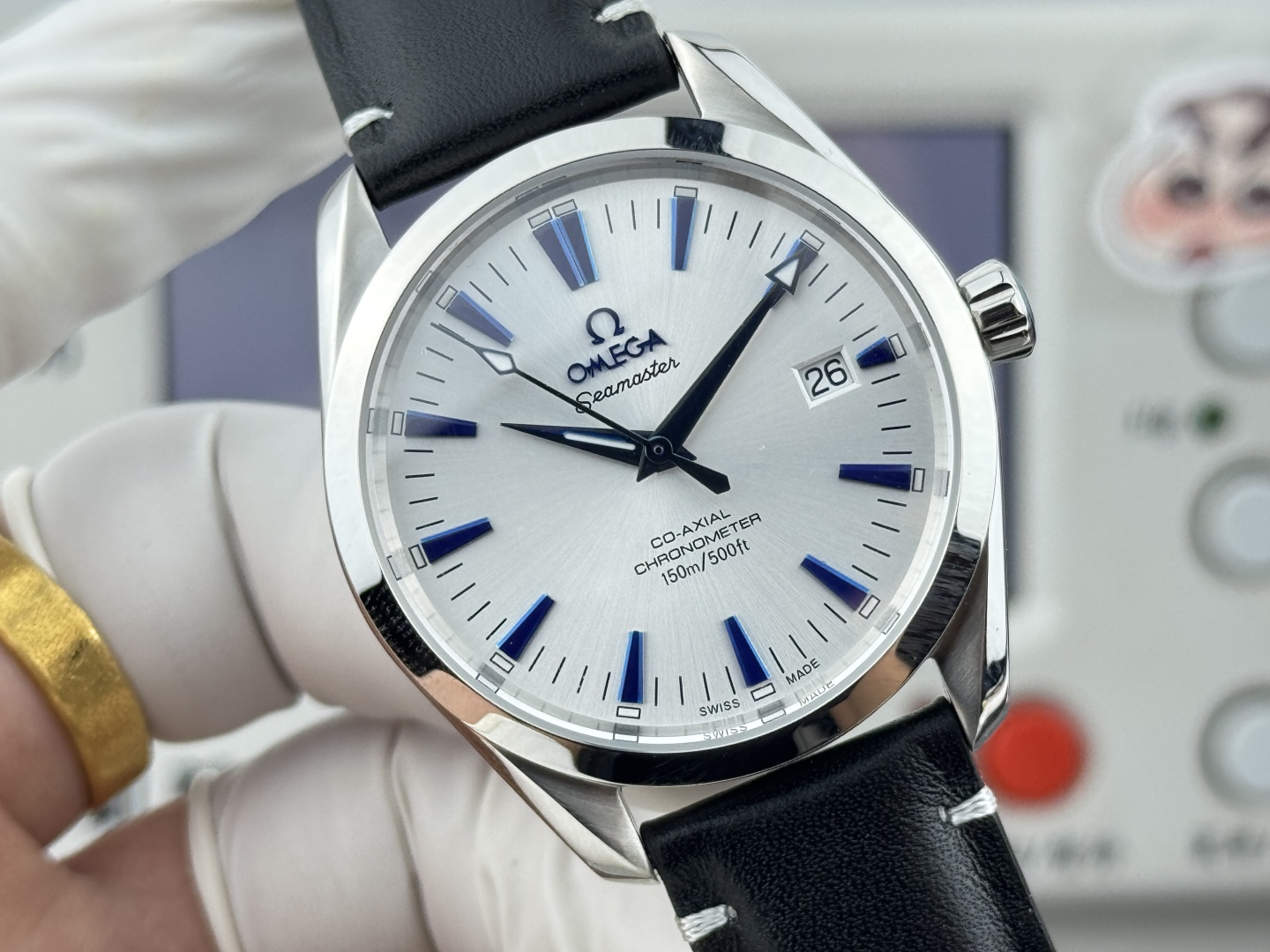 オメガ Seamaster Aqua Terra ウォッチ ホワイト Blue Hand 詳細画像 3
