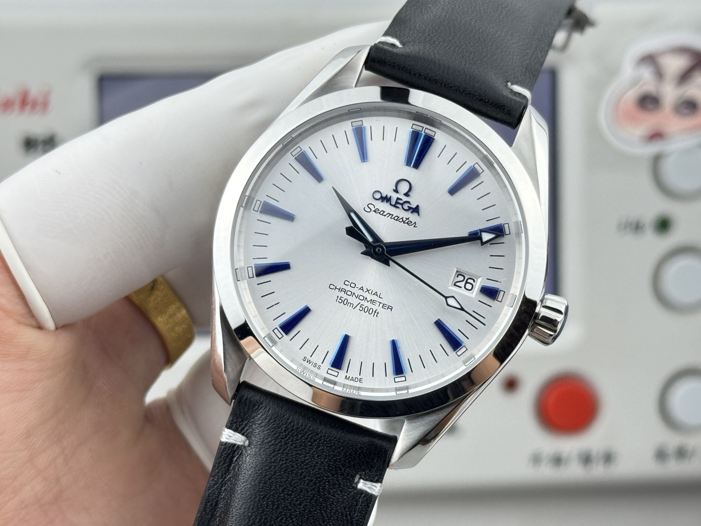 オメガ Seamaster Aqua Terra ウォッチ ホワイト Blue Hand 画像 4