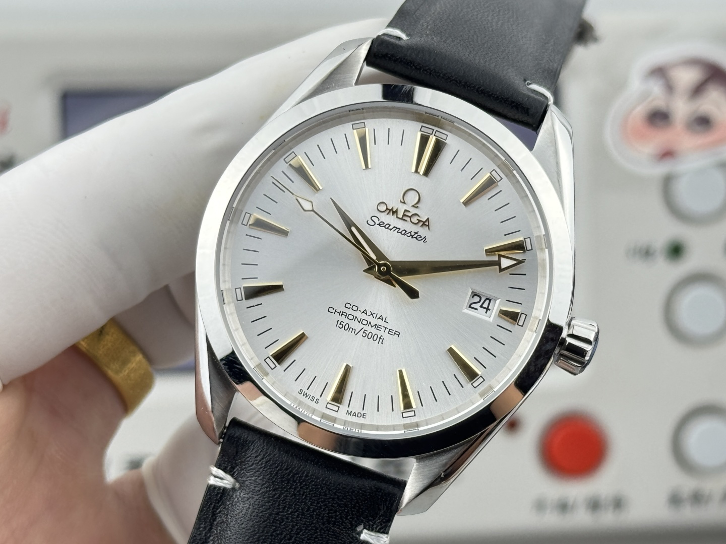 オメガ Seamaster Aqua Terra ウォッチ ホワイト ゴールド Marker 画像 4