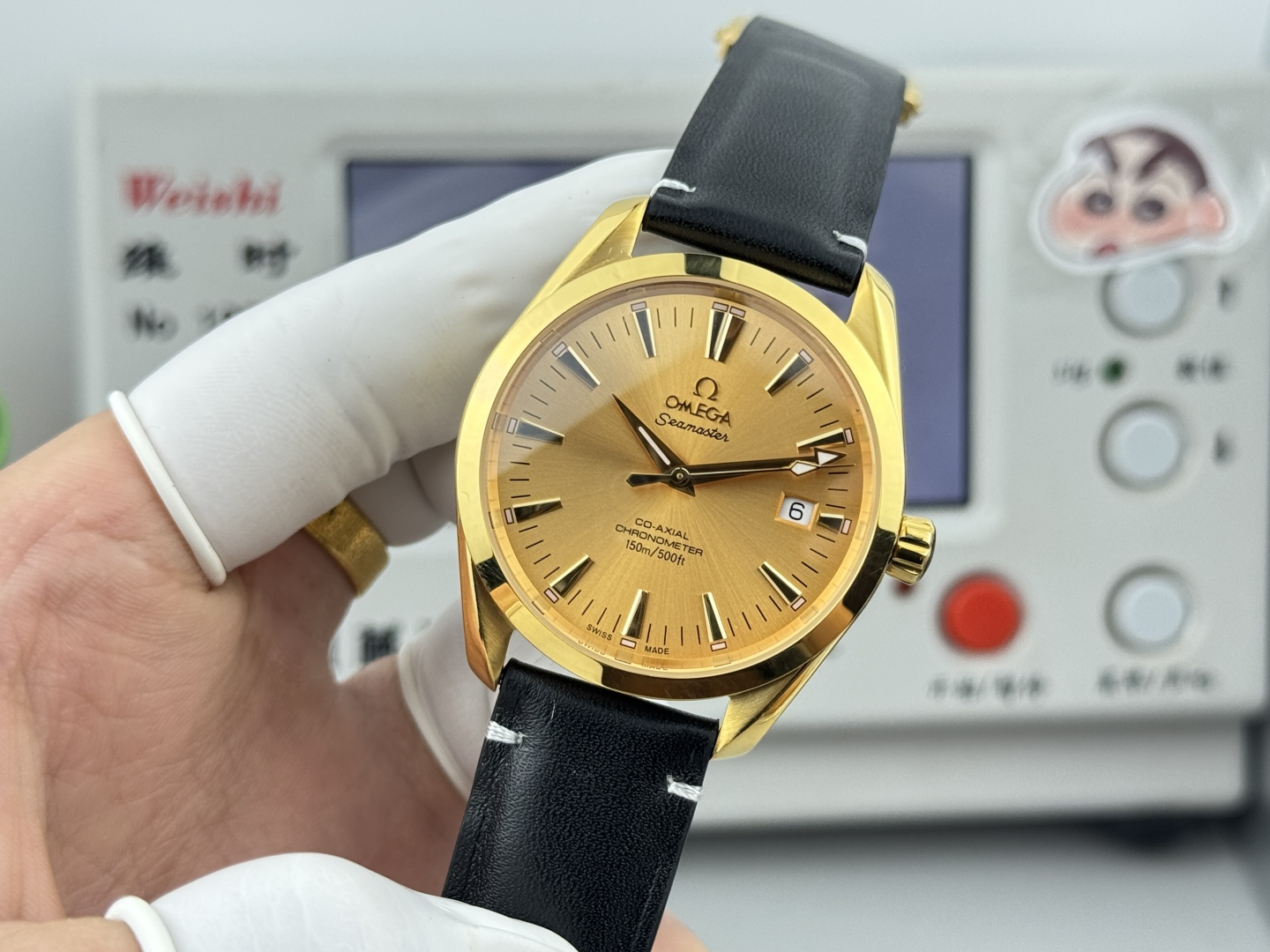 オメガ Seamaster Aqua Terra ウォッチ Champagne ダイヤル ゴールド ケース 詳細画像 2