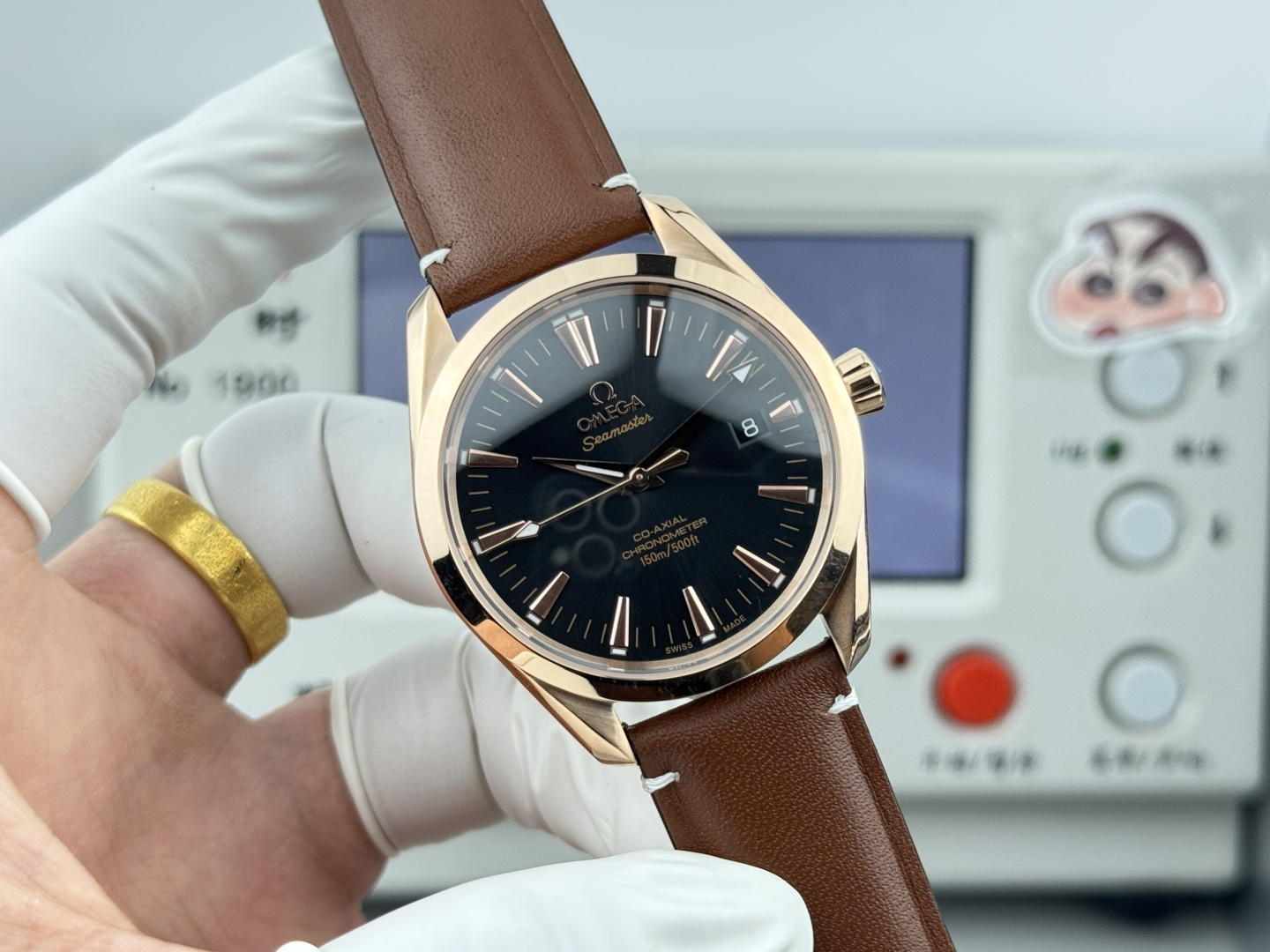 オメガ Seamaster Aqua Terra ウォッチ ブラック ダイヤル ローズゴールド 詳細画像 1