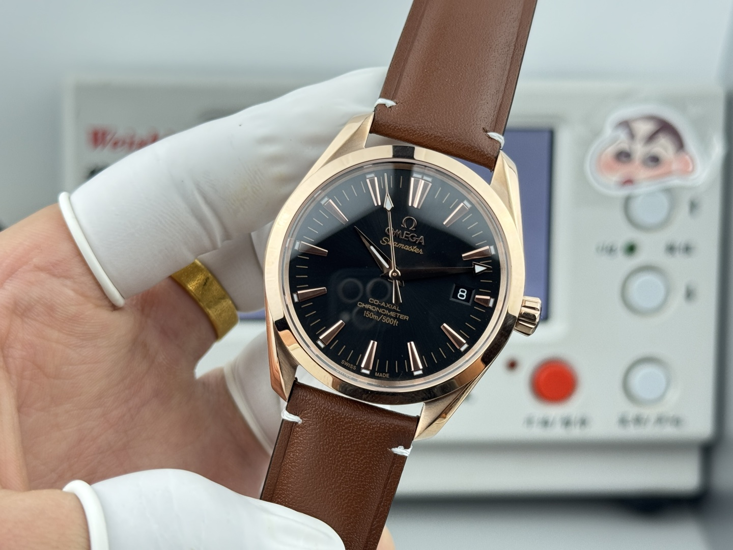 オメガ Seamaster Aqua Terra ウォッチ ブラック ダイヤル ローズゴールド 詳細画像 2