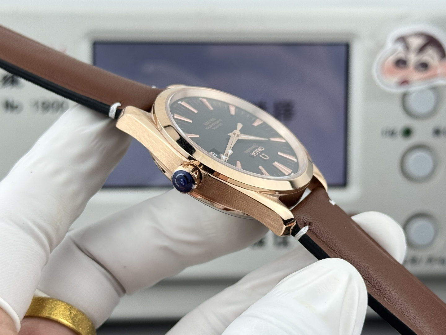 オメガ Seamaster Aqua Terra ウォッチ ブラック ダイヤル ローズゴールド 画像 6