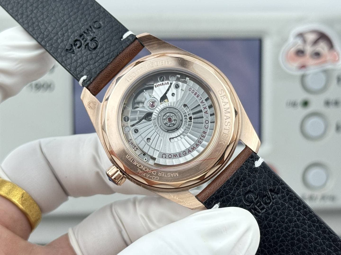 オメガ Seamaster Aqua Terra ウォッチ ブラック ダイヤル ローズゴールド 画像 7