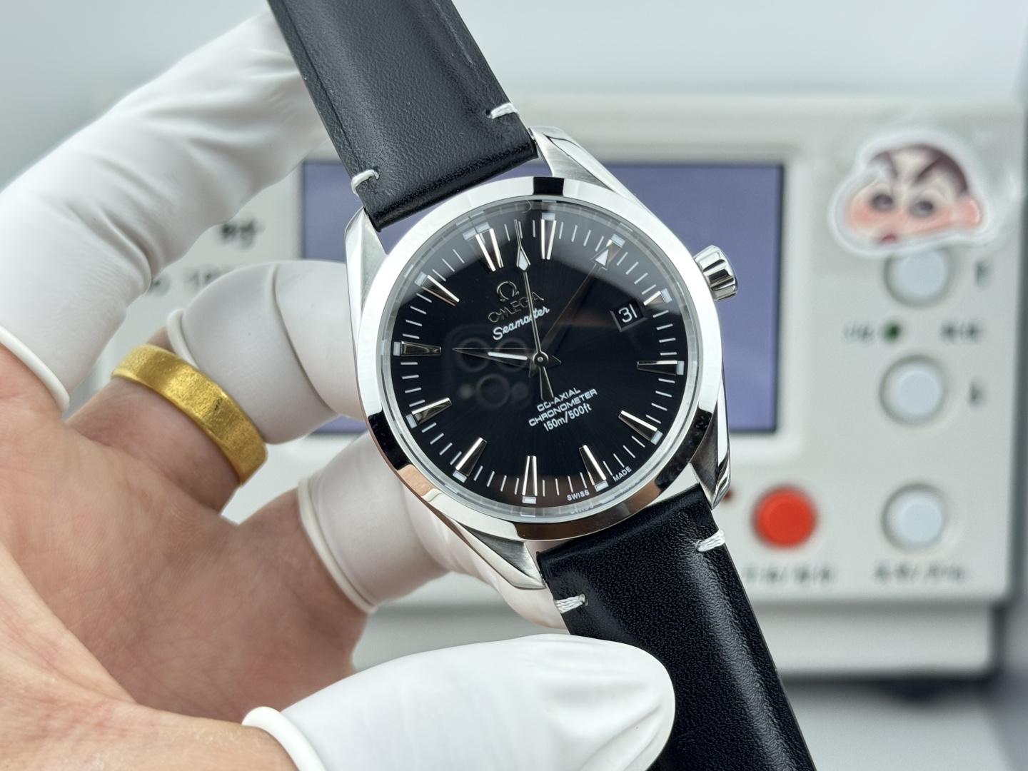 オメガ Seamaster Aqua Terra ウォッチ ブラック ダイヤル シルバー ケース 詳細画像 1