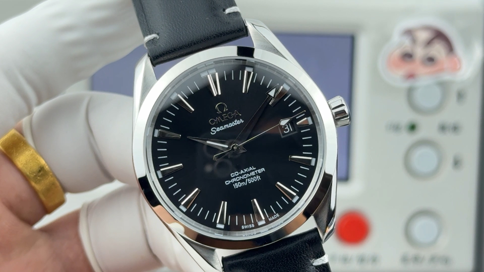 オメガ Seamaster Aqua Terra ウォッチ ブラック ダイヤル シルバー ケース 画像 9