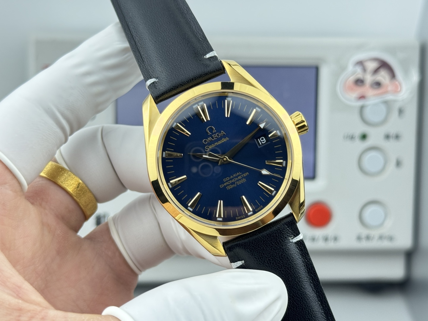 オメガ Seamaster Aqua Terra ウォッチ Blue ダイヤル ゴールド ケース 詳細画像 1