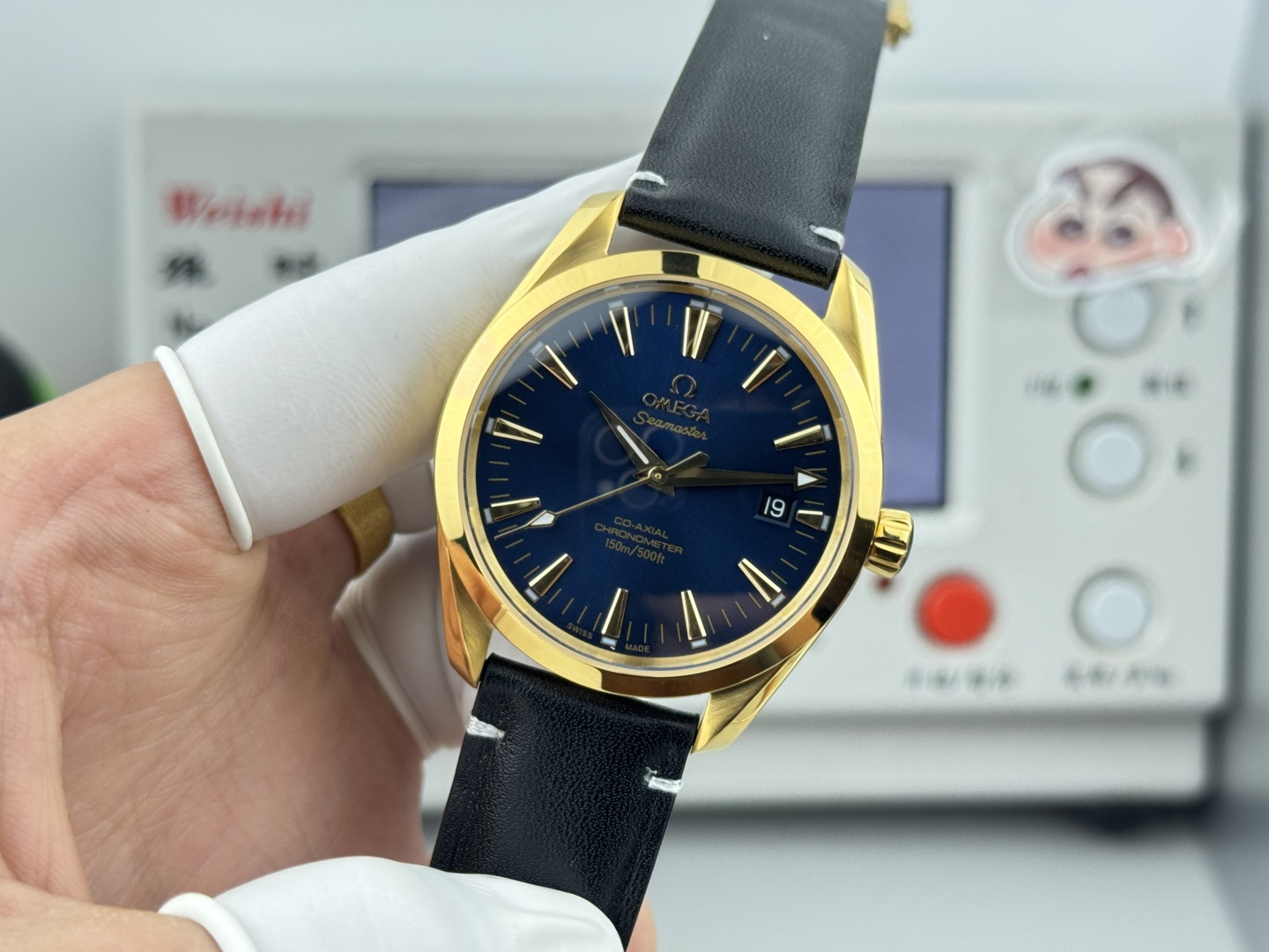オメガ Seamaster Aqua Terra ウォッチ Blue ダイヤル ゴールド ケース 詳細画像 2