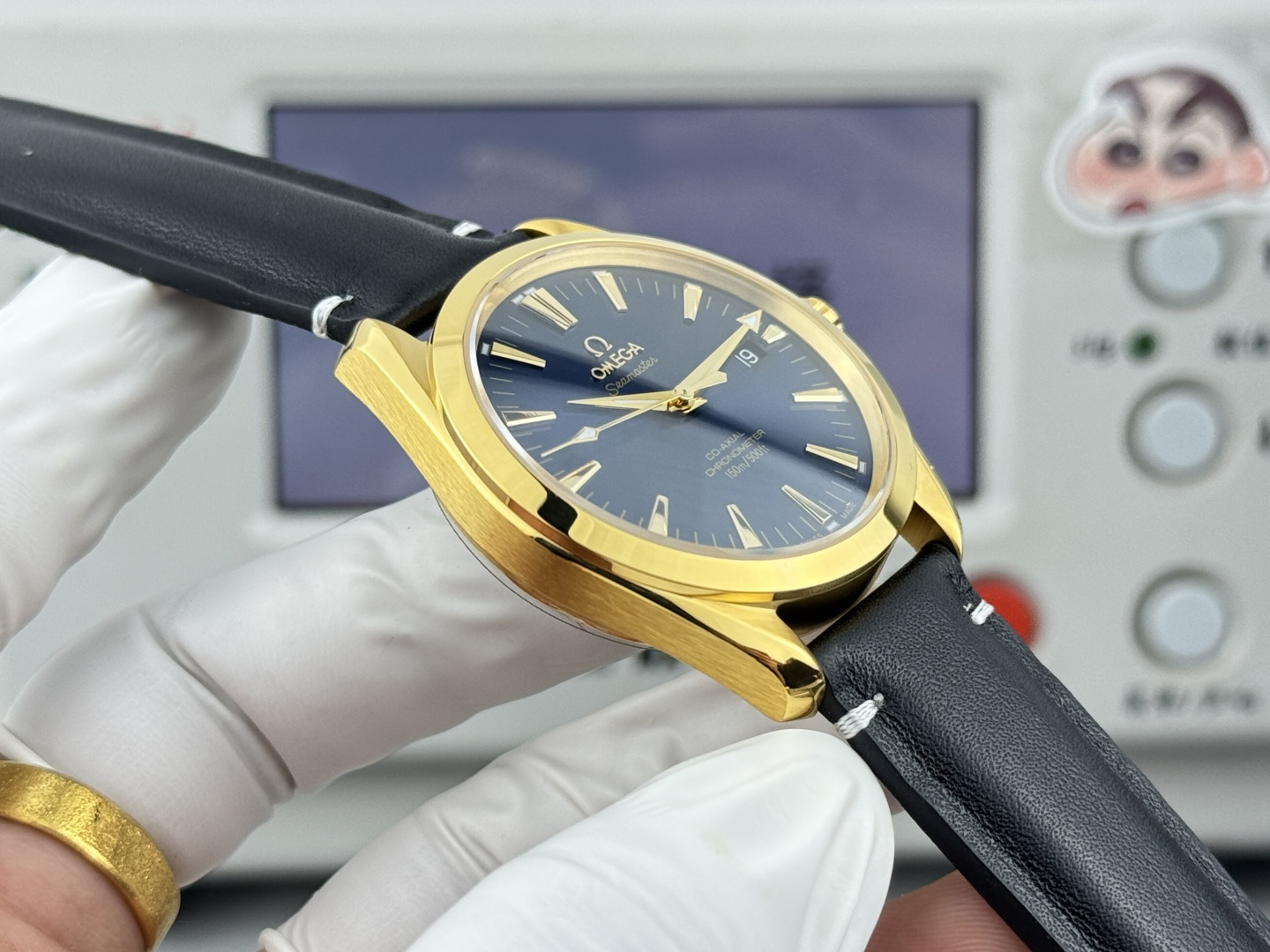 オメガ Seamaster Aqua Terra ウォッチ Blue ダイヤル ゴールド ケース 画像 5
