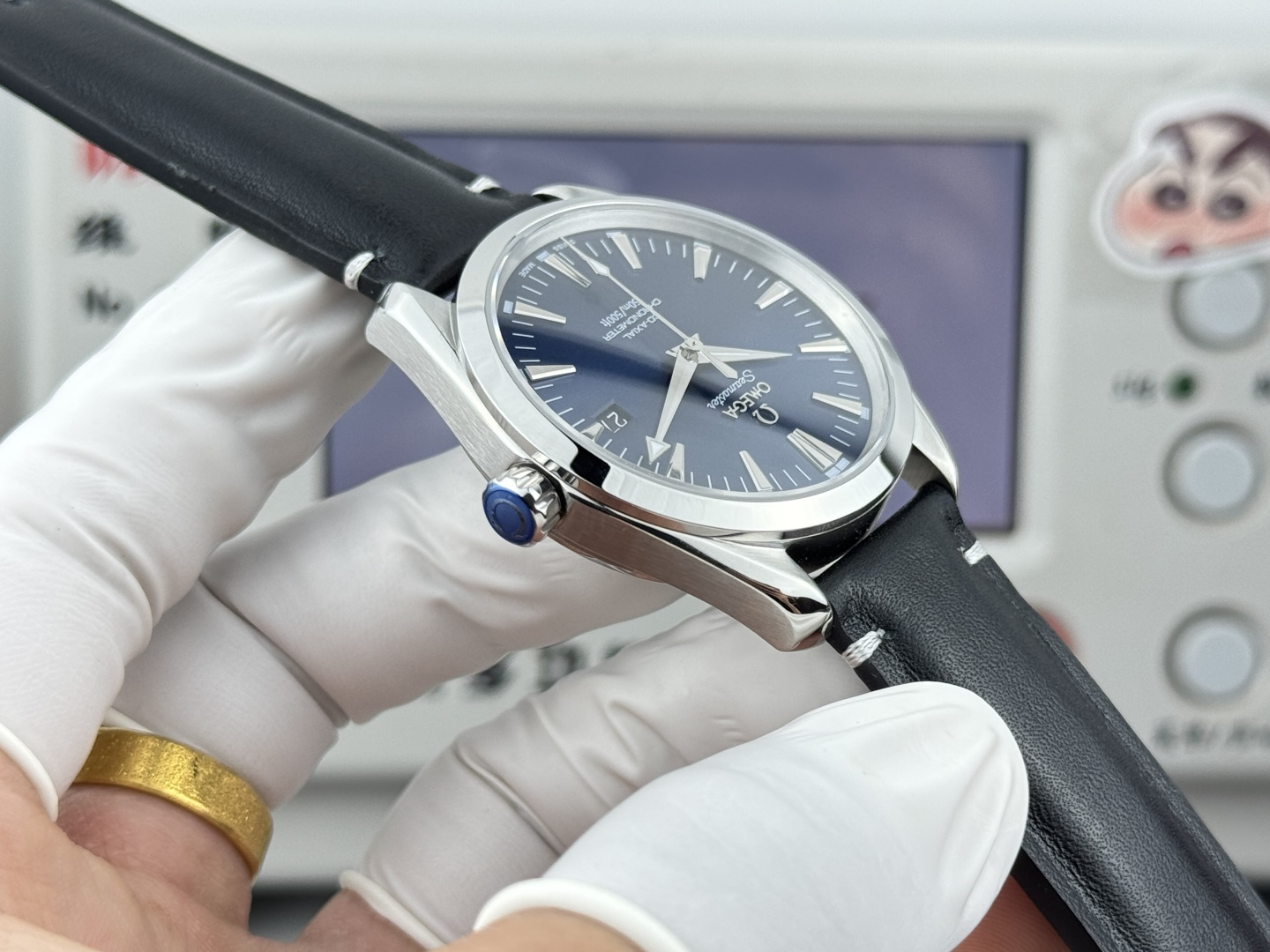 オメガ Seamaster Aqua Terra ウォッチ Blue ダイヤル シルバー ケース 画像 6
