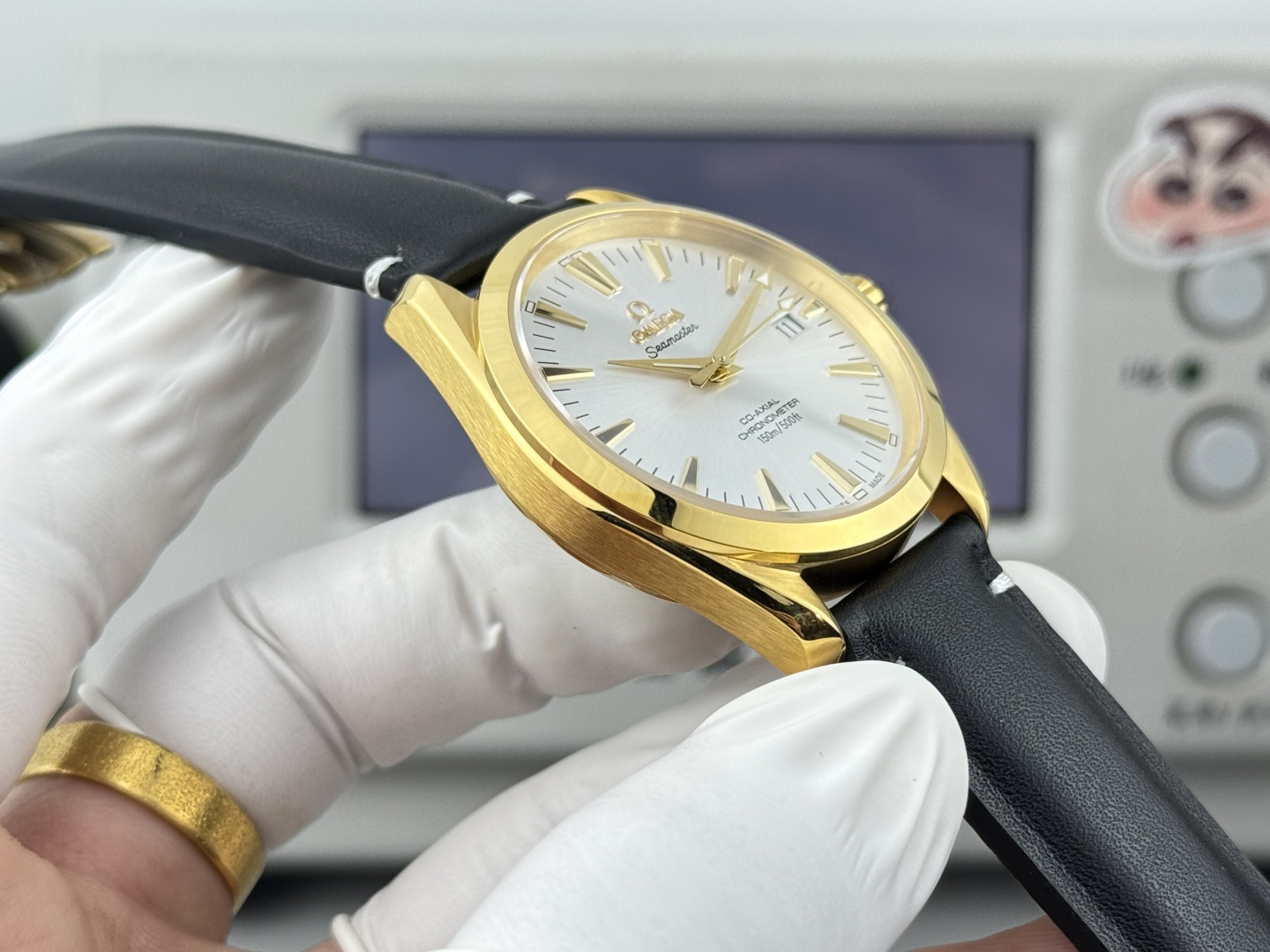 オメガ Seamaster Aqua Terra ウォッチ ホワイト ゴールド ケース 画像 5