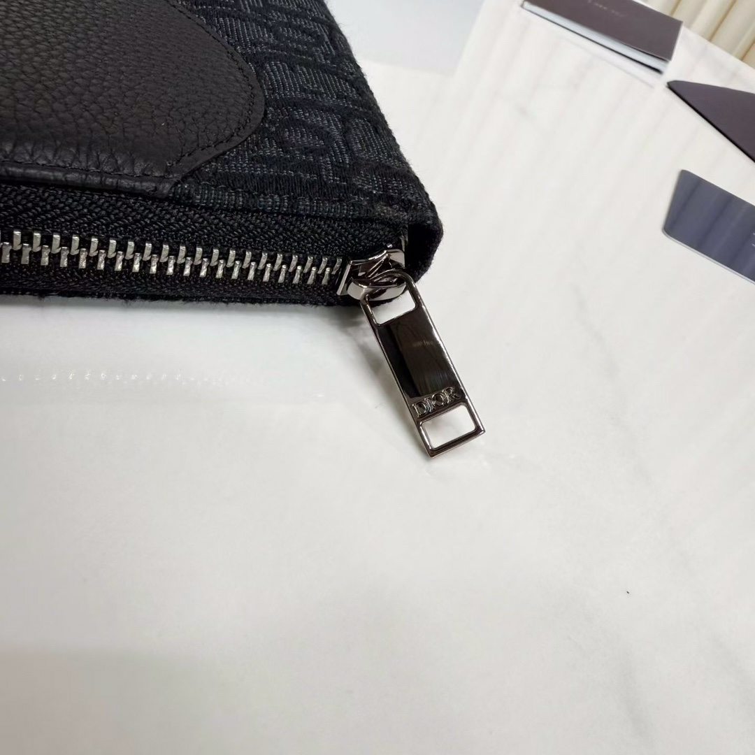 ディオール Saddle ロングジップ ウォレット ブラック グレー 2ADBC315YKS_H03E 画像 4