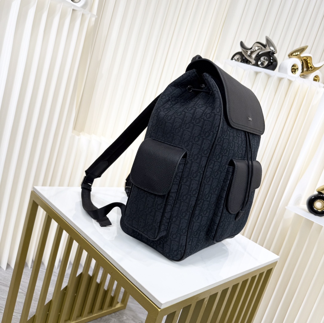 ディオール Saddle バックパック ブラック グレー オブリーク 1ADBA161YKS_H27E 詳細画像 1