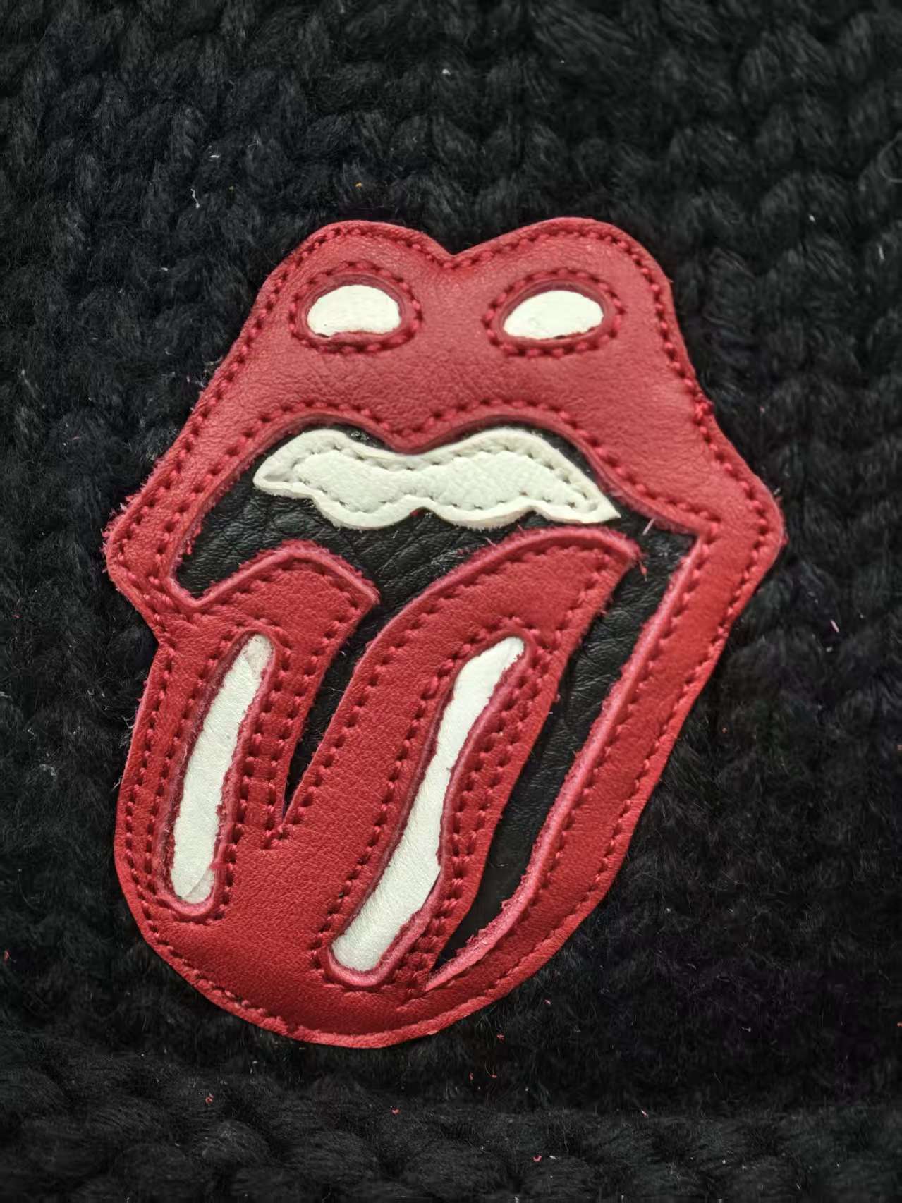 クロムハーツ x Rolling Stones Cashmere ビーニー ブラック 詳細画像 2