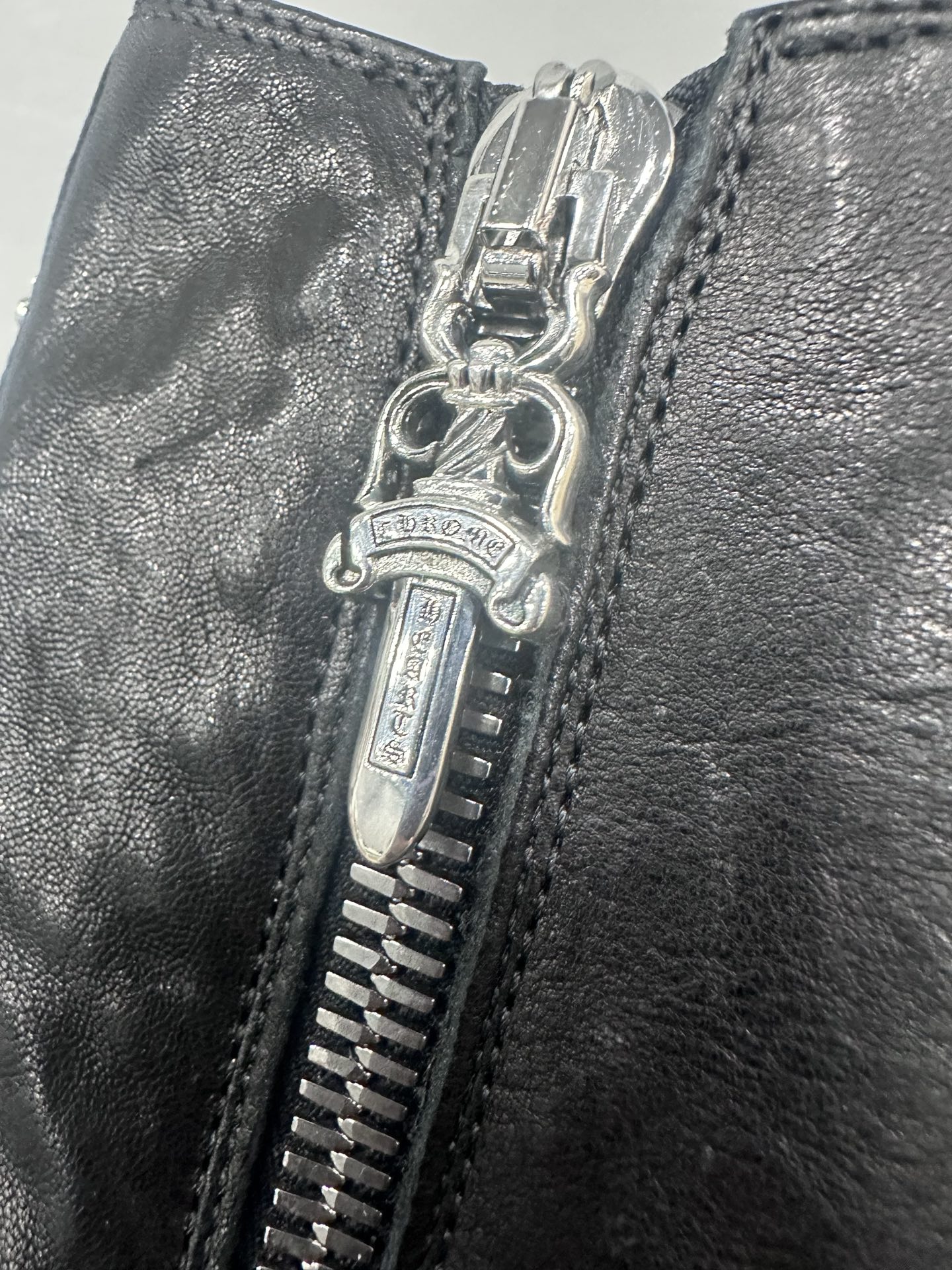 クロムハーツ x リック オウエンス クロス レザーパッチ 1970s High Top スニーカー 画像 8