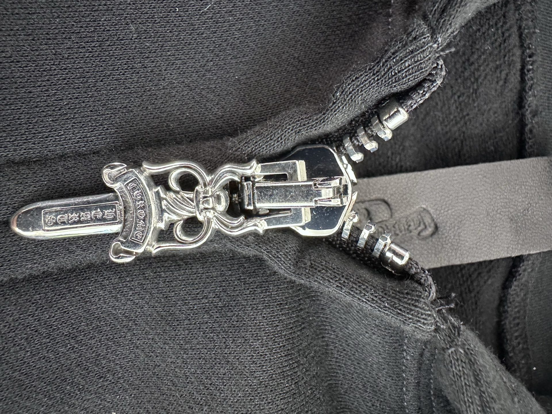 クロムハーツ Vine Leather Patchwork レザーパッチ フーディ ブラック 画像 5