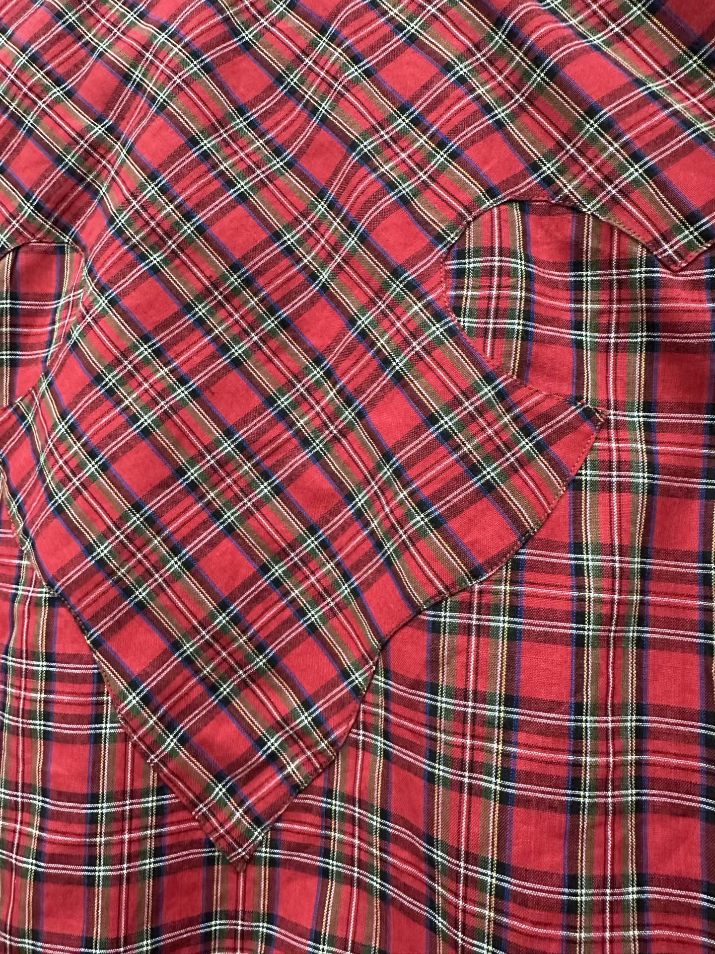 クロムハーツ Plaid Flame Leather Patchwork レザーパッチ シャツ 詳細画像 3