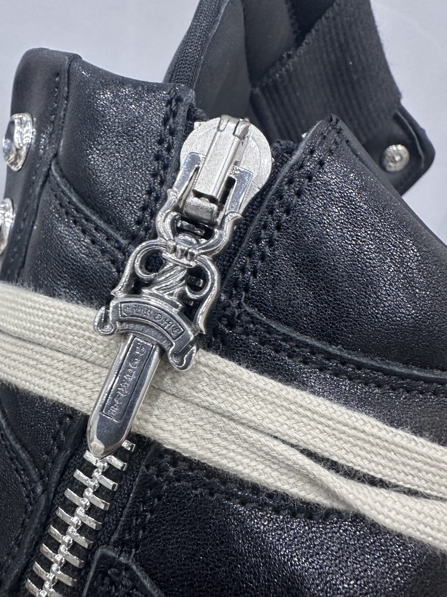 クロムハーツ x リック オウエンス Geobasket High Top スニーカー ブラック 画像 5