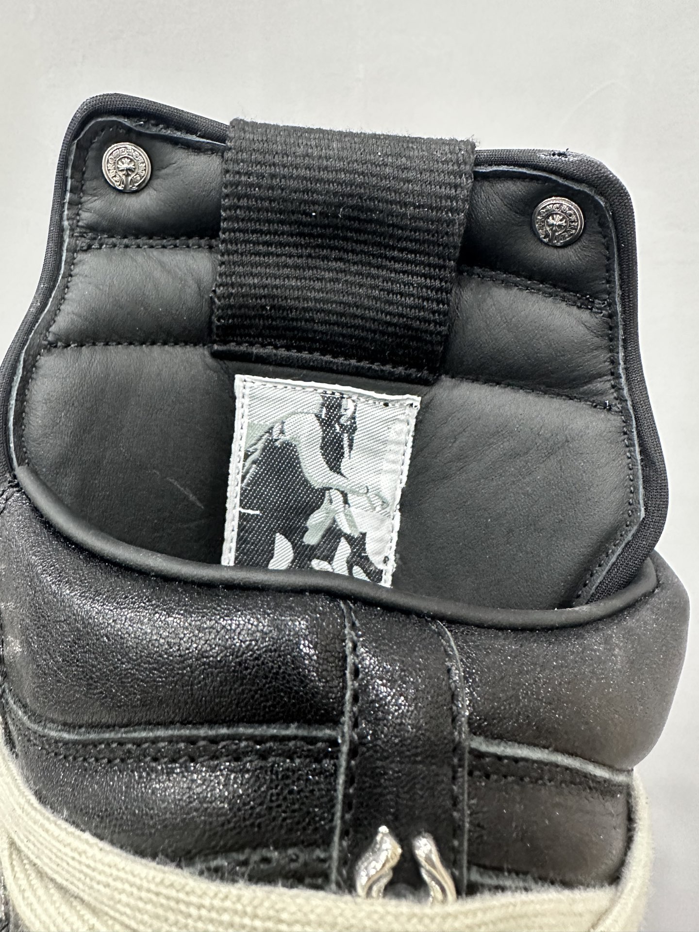 クロムハーツ x リック オウエンス Geobasket High Top スニーカー ブラック 画像 6