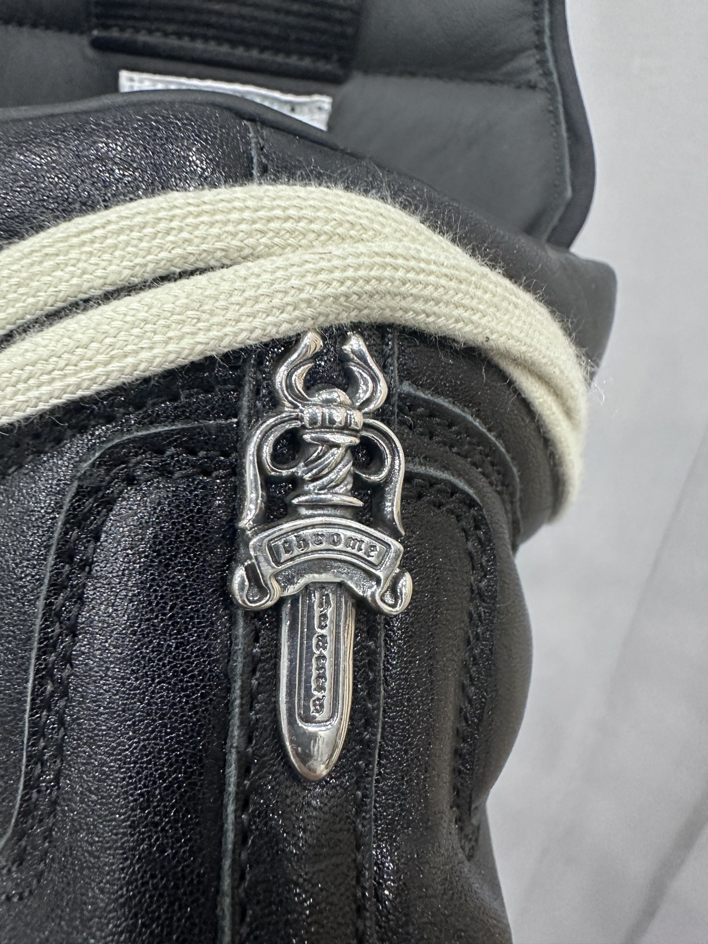 クロムハーツ x リック オウエンス Geobasket High Top スニーカー ブラック 画像 7