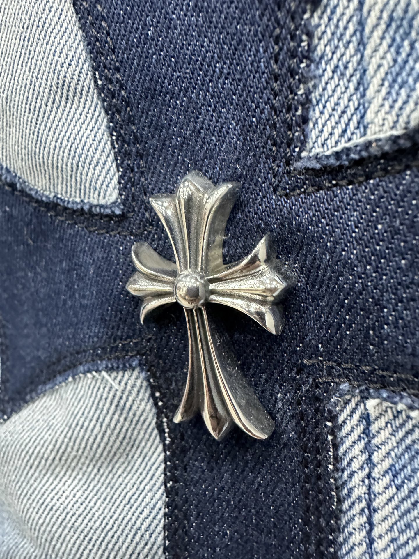 クロムハーツ x Levi's 501 ペイント パッチワーク ジーンズ ウォッシュドブルー 画像 6