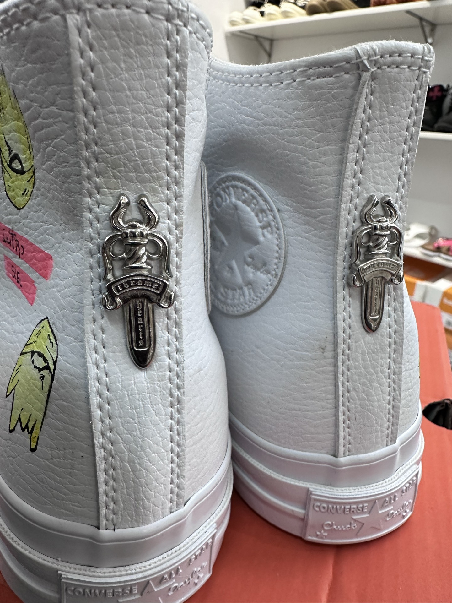 クロムハーツ x コンバース ハンドペイント 1970s High Top スニーカー マルチカラー 画像 4