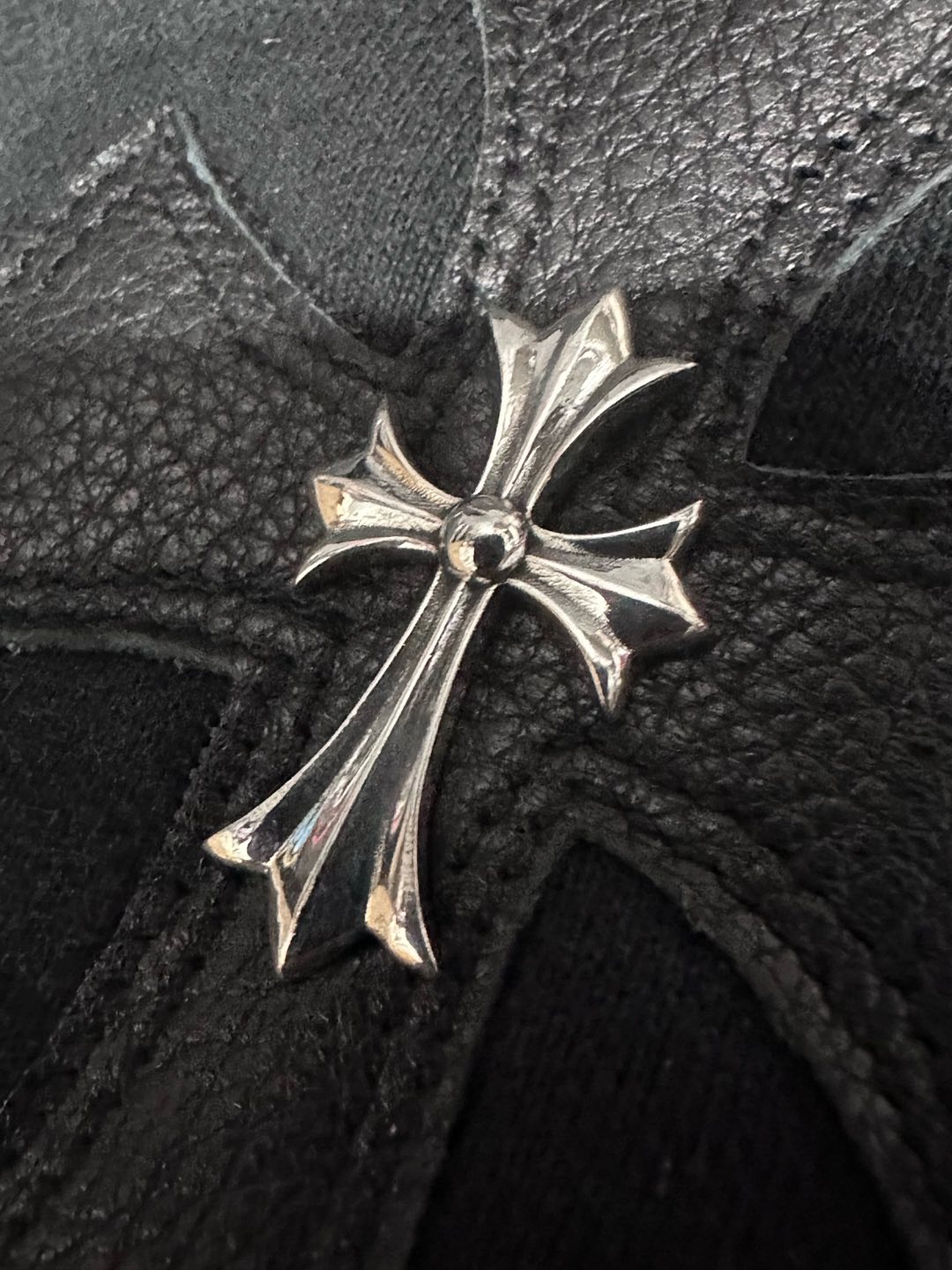クロムハーツ Leather Patchwork レザーパッチ フーディ ブラック 画像 4
