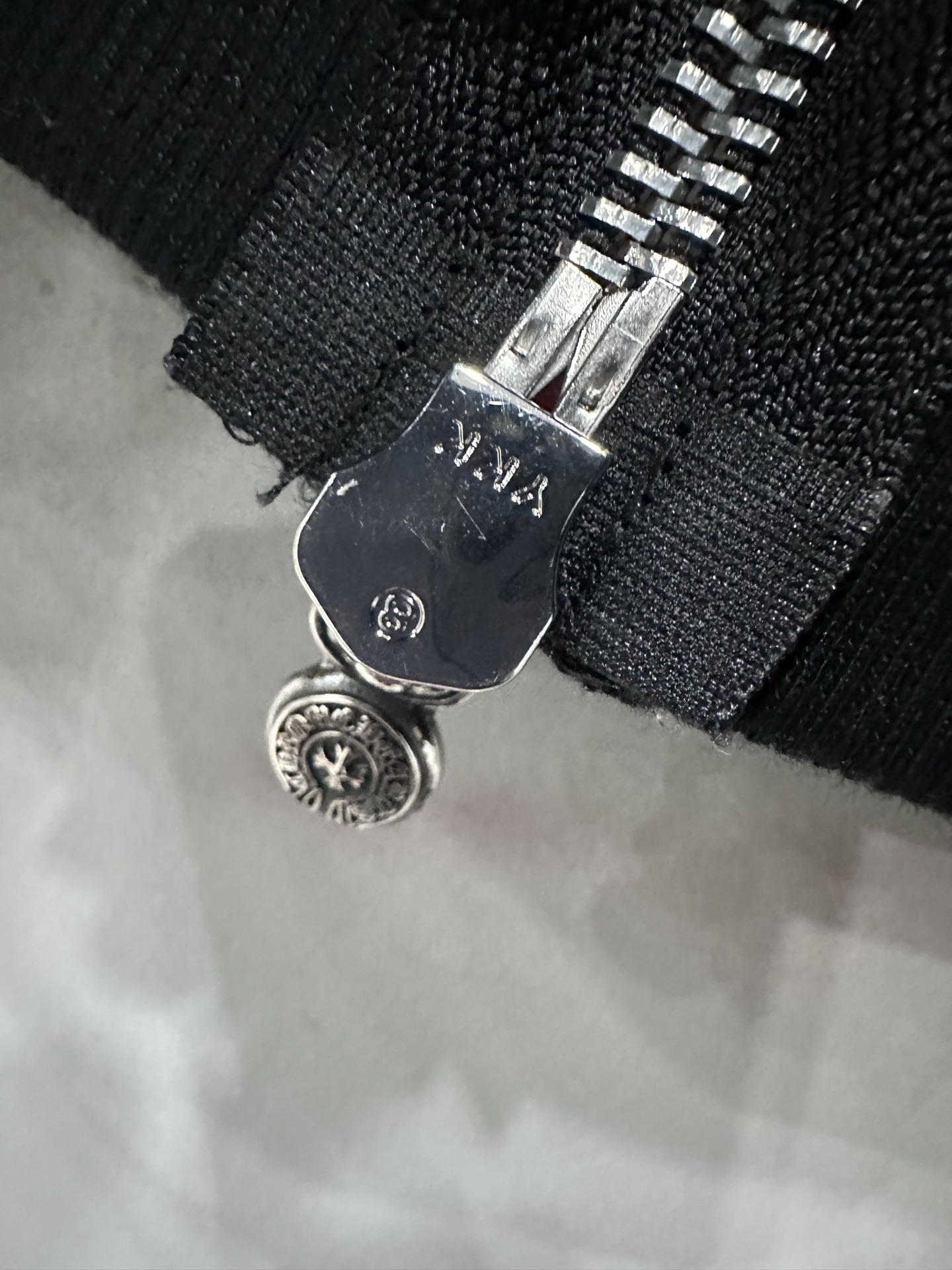 クロムハーツ Leather Patchwork Zip ジップ ニットカーディガン ブラック 画像 6