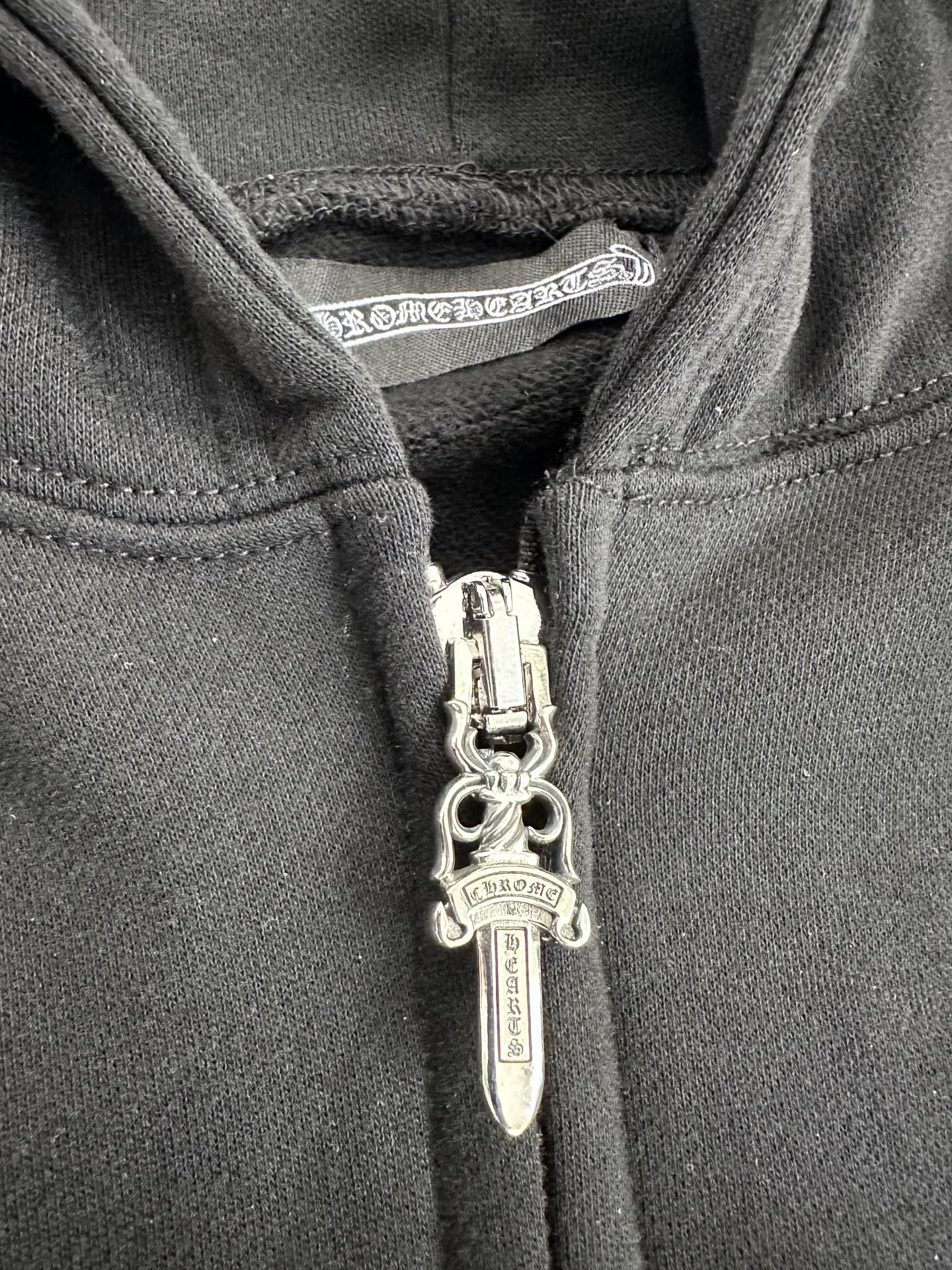 クロムハーツ Leather Patchwork Zip ジップ ニットカーディガン ブラック 画像 8