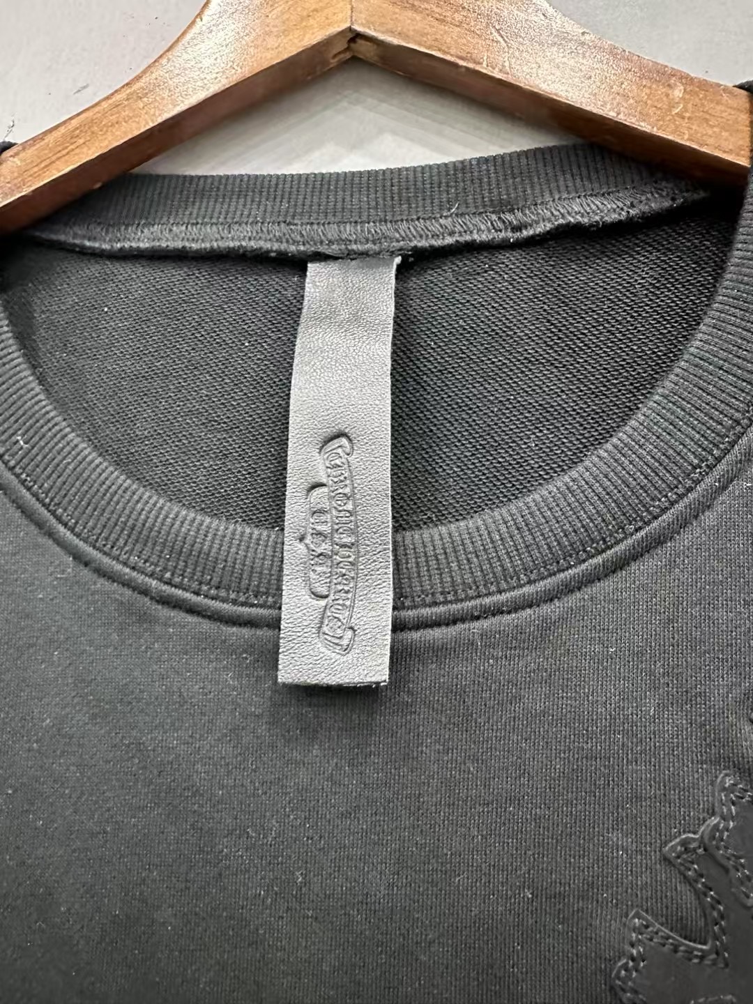 クロムハーツ Leather Patchwork レザーパッチ Tシャツ ブラック 詳細画像 2