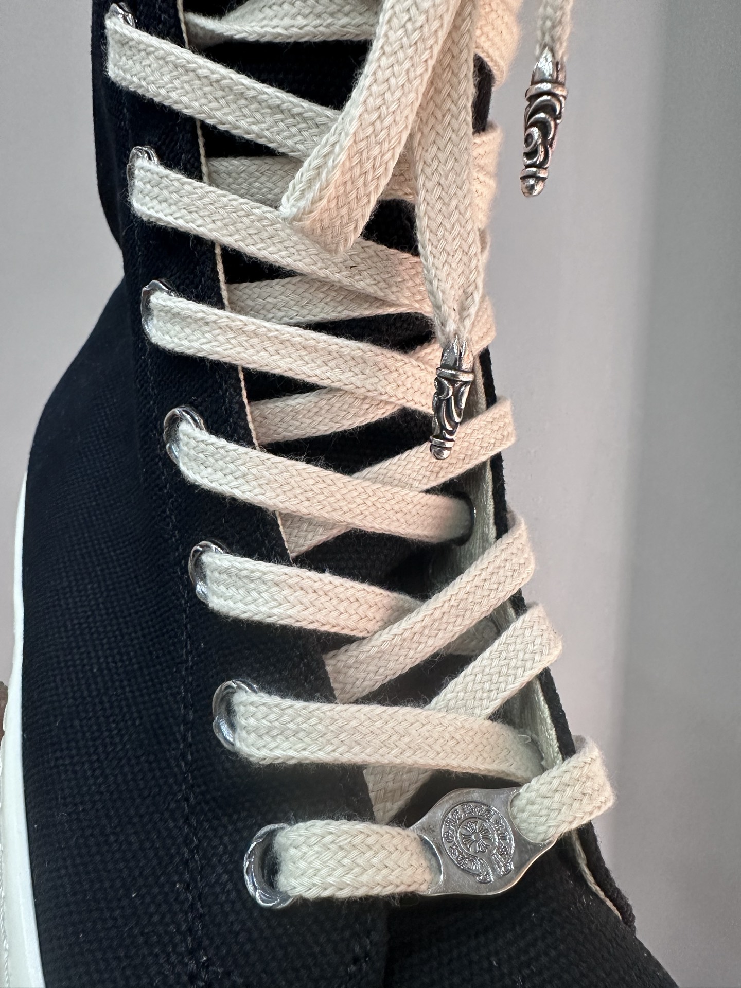 クロムハーツ x Rick Owens DRKSHDW ハイトップ スニーカー ブラック 画像 6