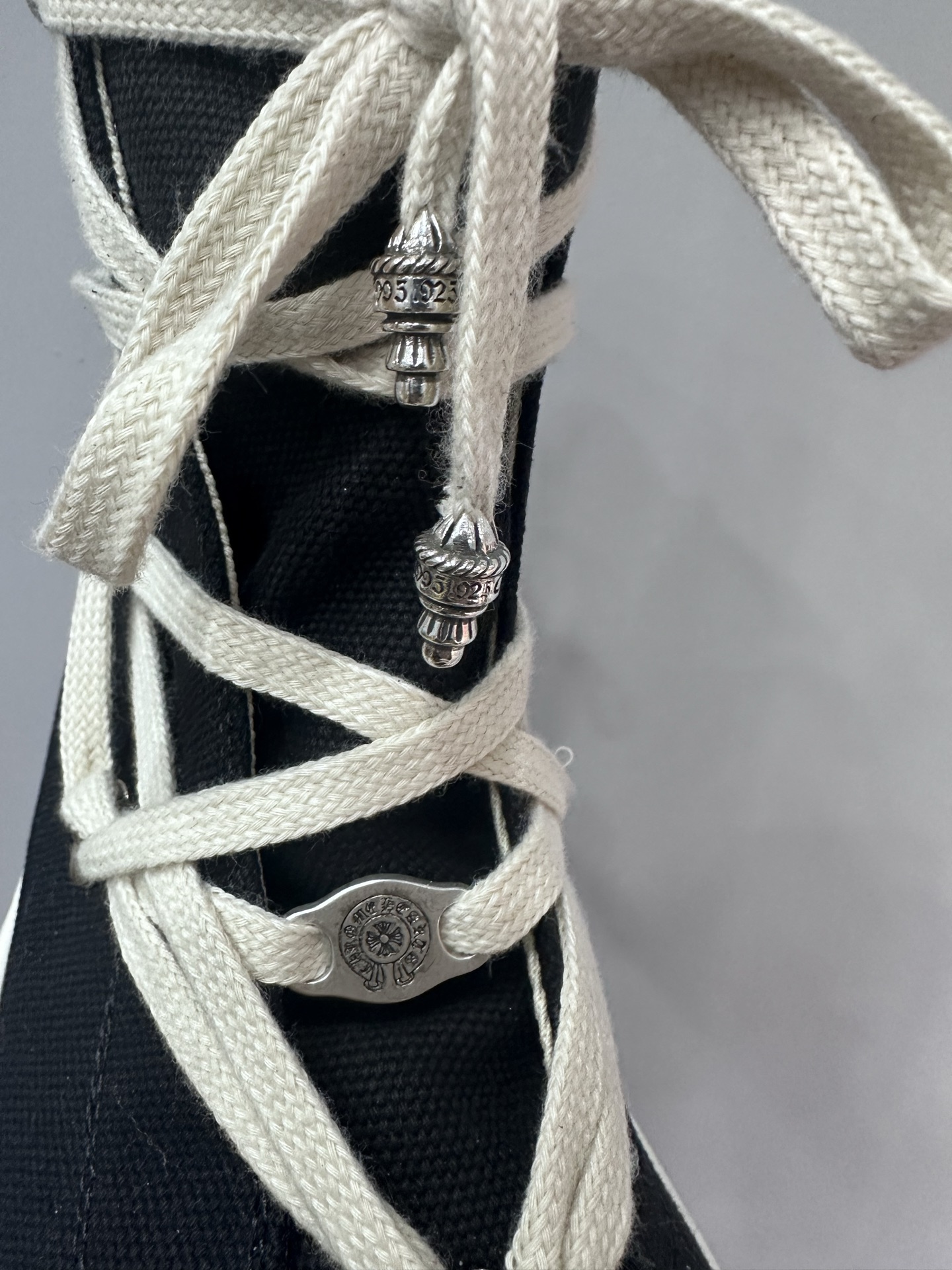 クロムハーツ x Rick Owens DRKSHDW Pentagram Mid スニーカー ブラック 画像 4