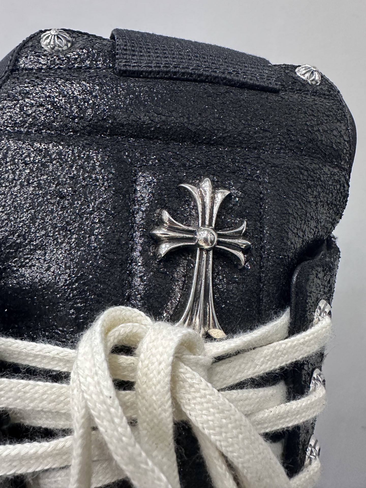 クロムハーツ x リック オウエンス クロス Geobasket High Top スニーカー グレー 画像 4