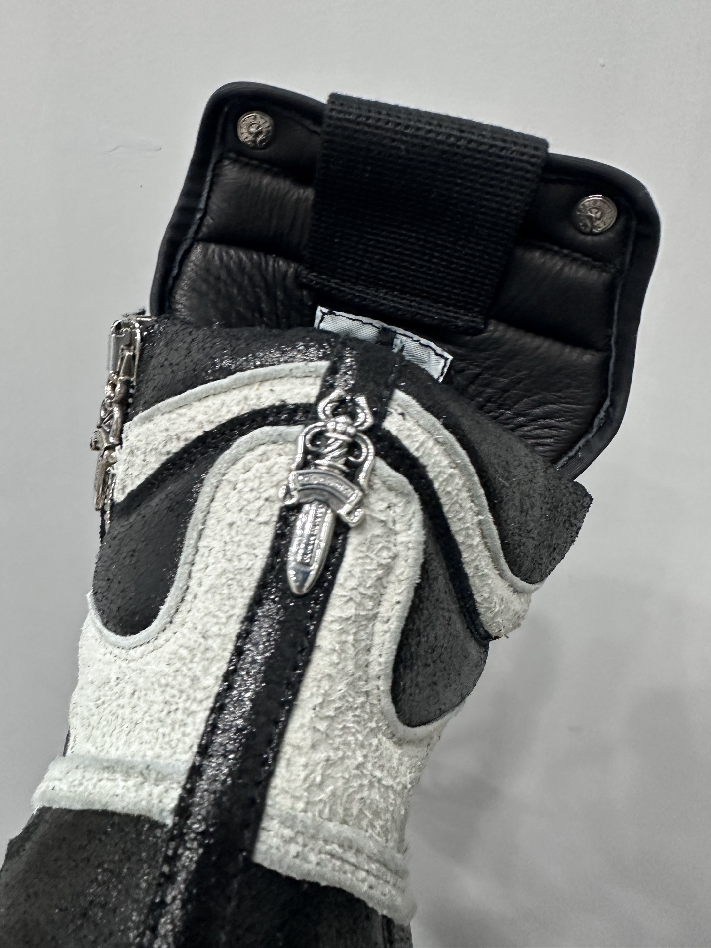 クロムハーツ x リック オウエンス クロス Geobasket High Top スニーカー グレー 画像 5