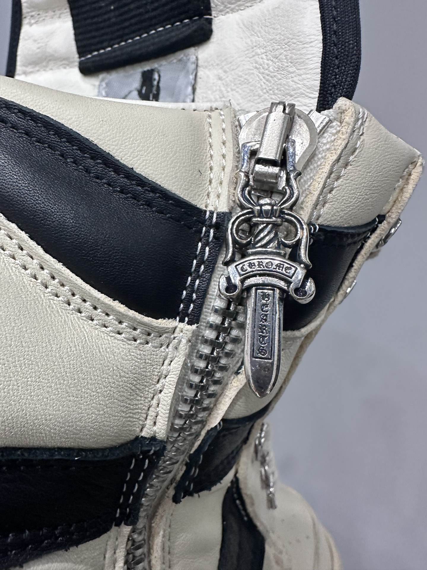 クロムハーツ x リック オウエンス クロス Geobasket High Top スニーカー ブラック 画像 4