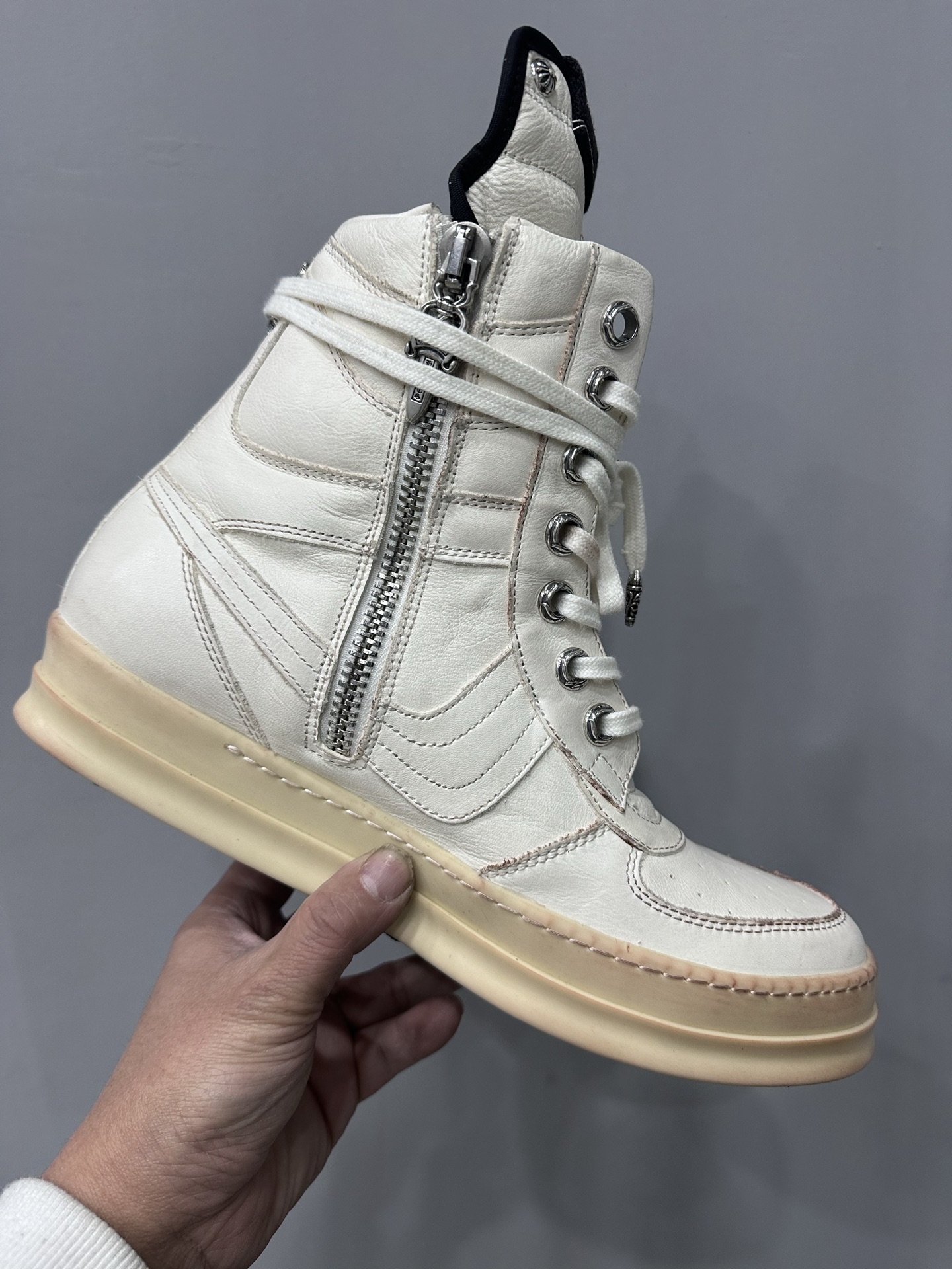 クロムハーツ x リック オウエンス Geobasket High Top スニーカー 詳細画像 1